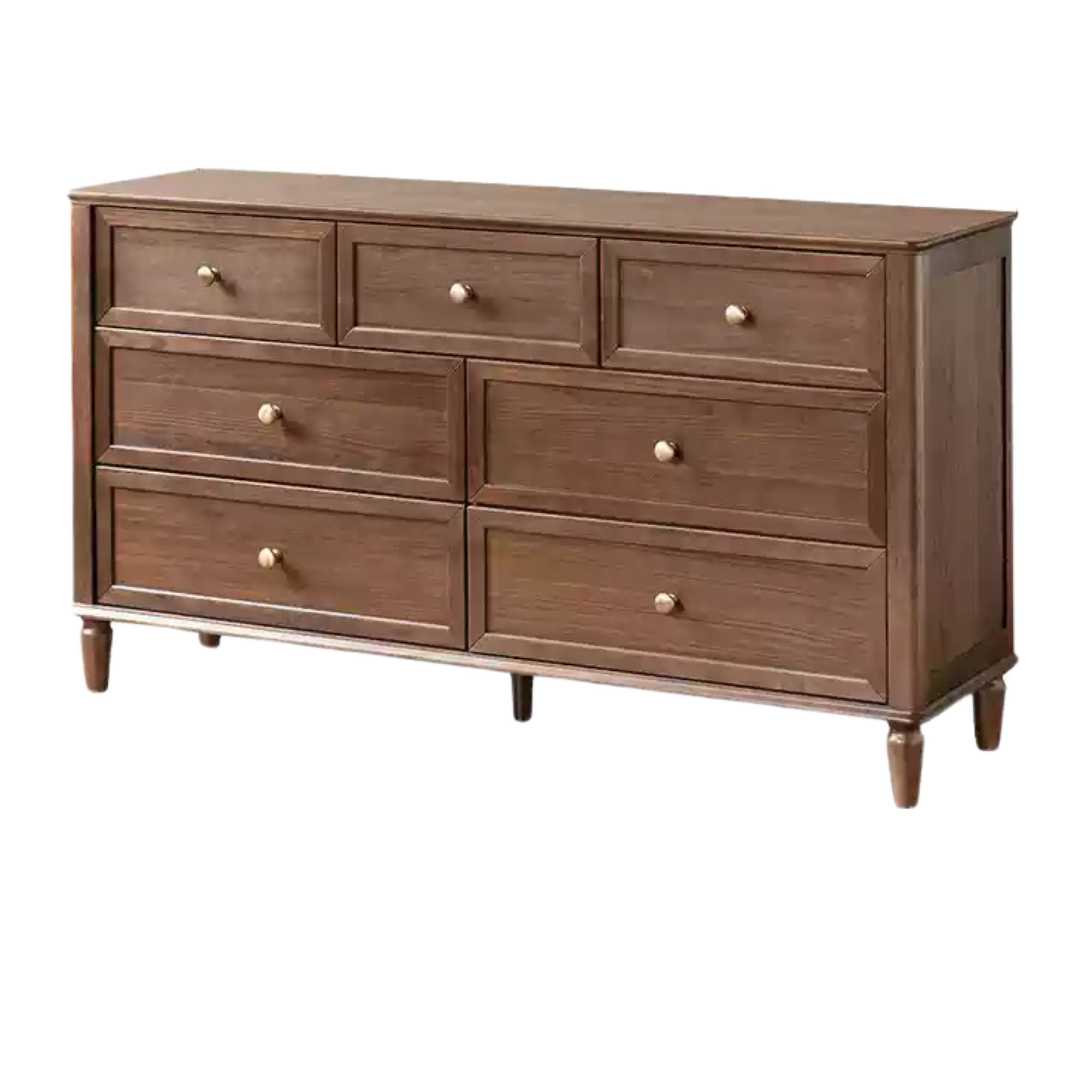 Black Walnut Solid Wood American Retro Chest of Drawers.