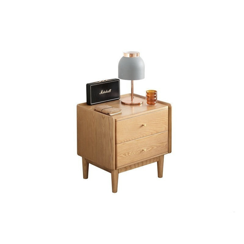 Ash Solid Wood Modern Nightstand.