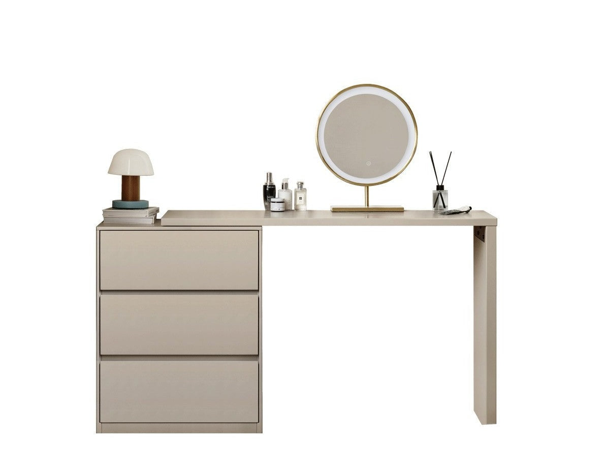 Poplar, Oak Solid Wood Telescopic Dressing Table Three Drawers.