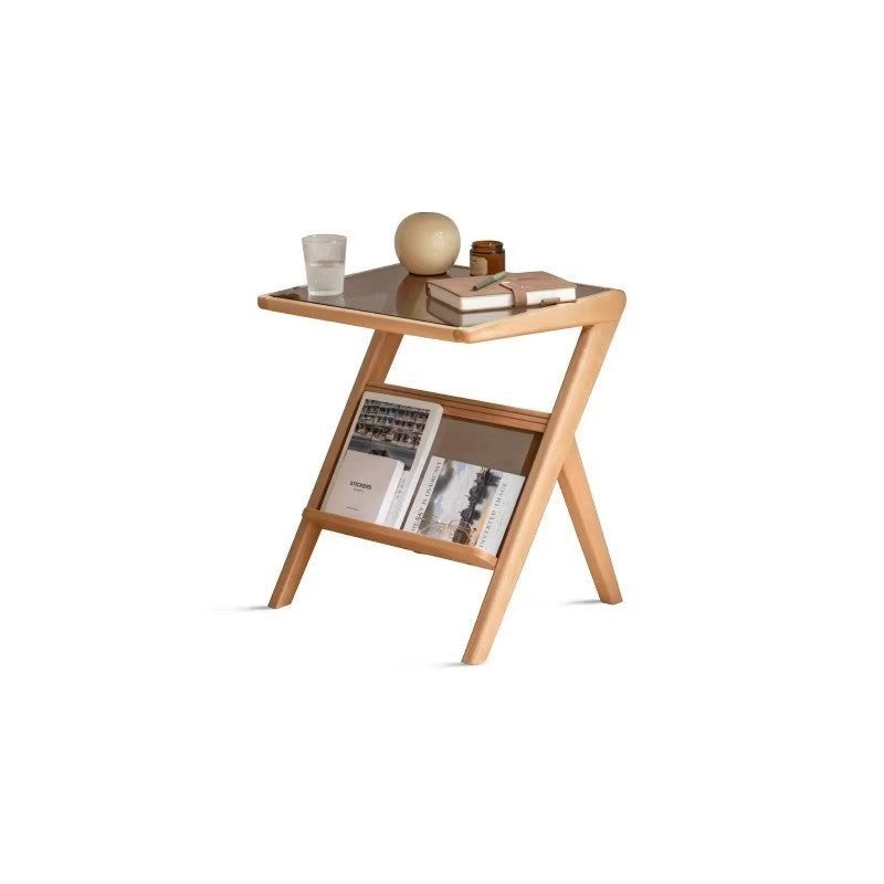 Beech Solid wood side glass creative corner)