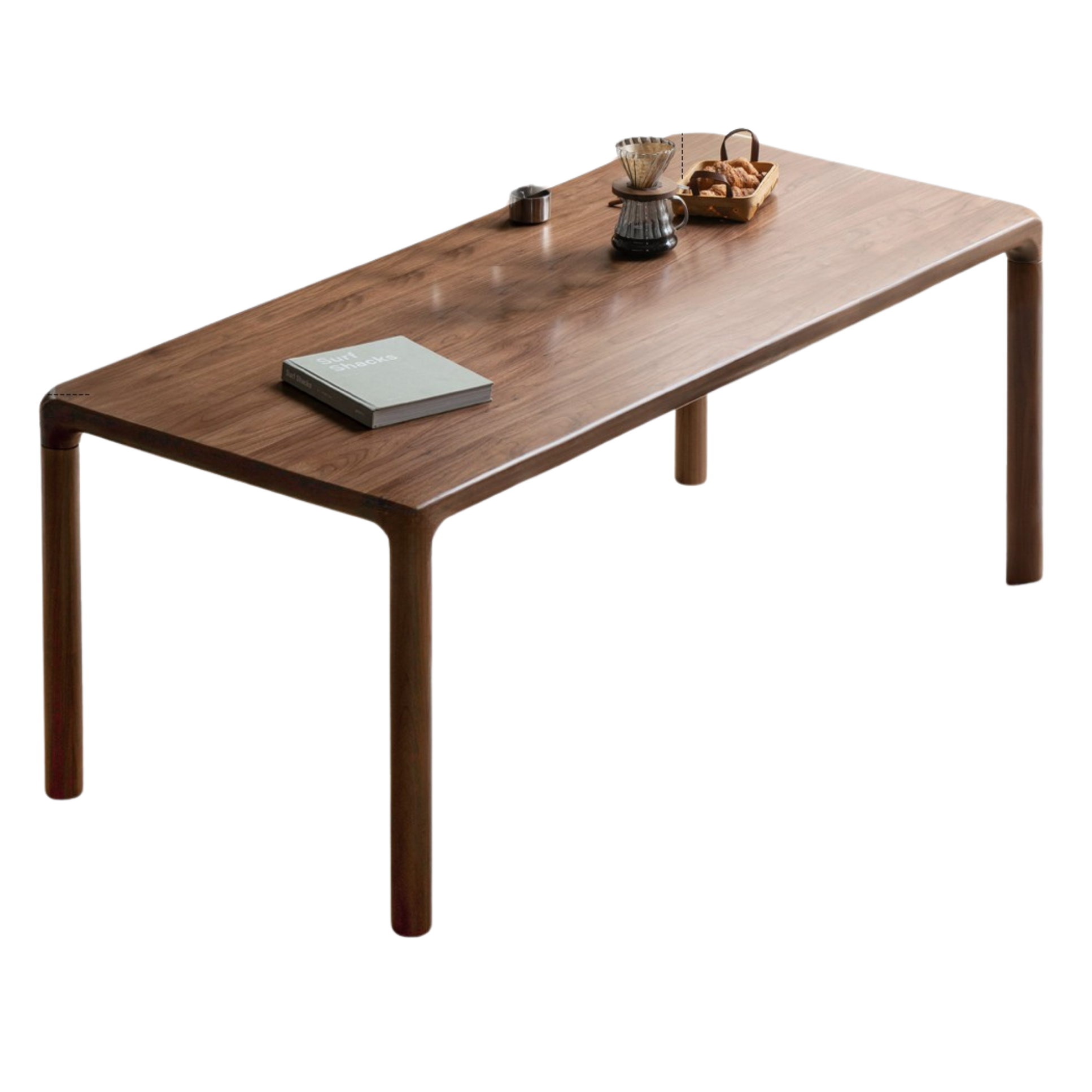 Black Walnut, Ash Solid Wood Rectangular Dining Table