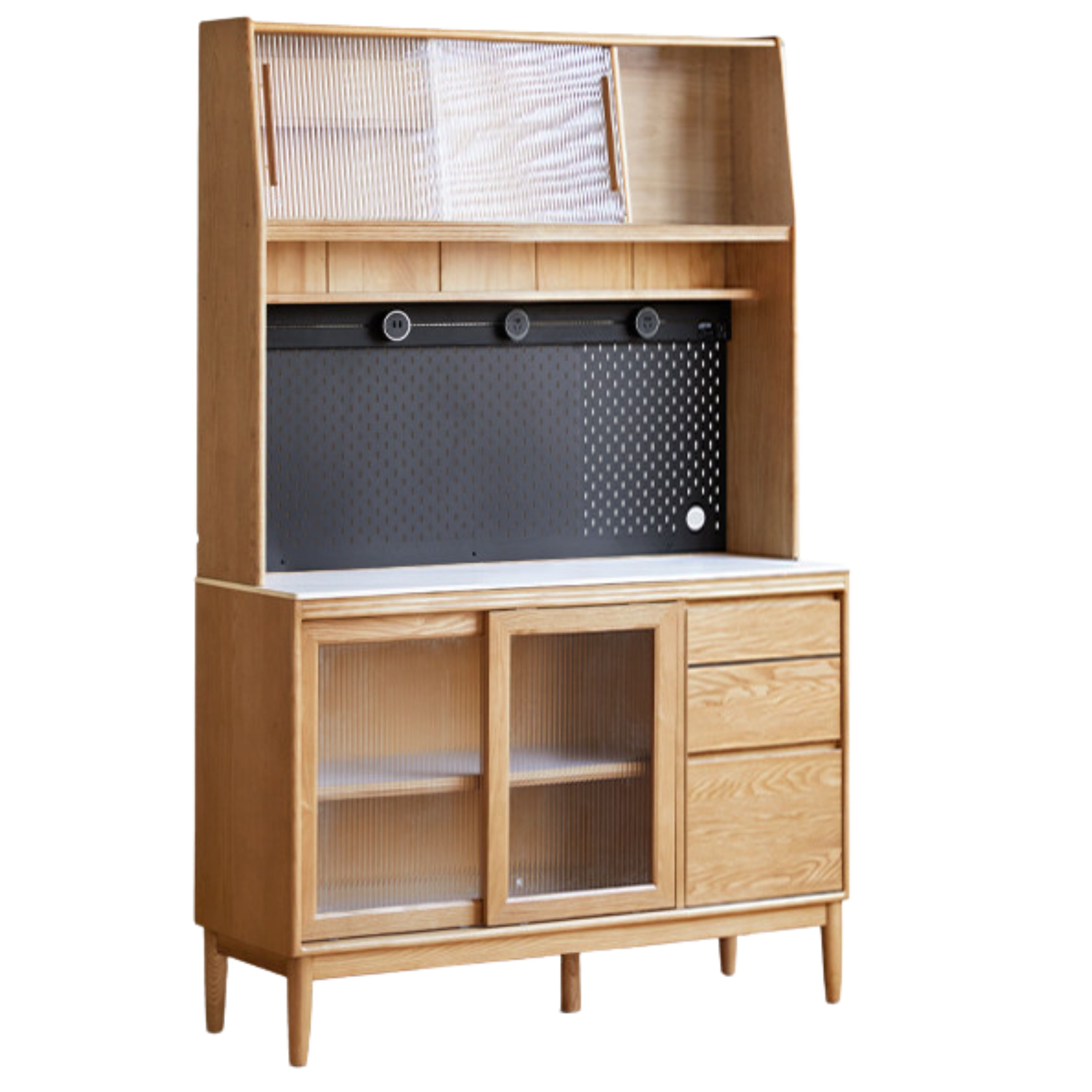 Oak, Ash Solid Wood Large Capacity Storage Sideboard