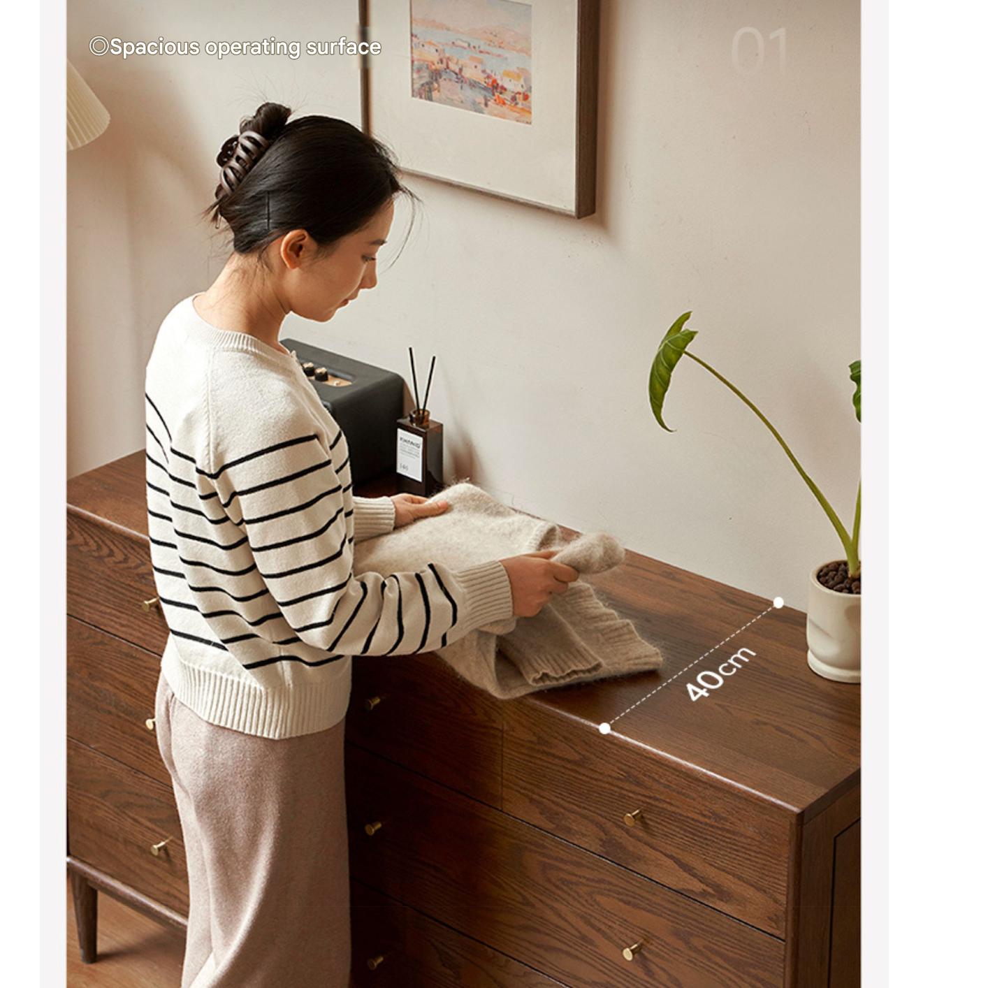 Oak Solid Wood Modern Chest of Drawers