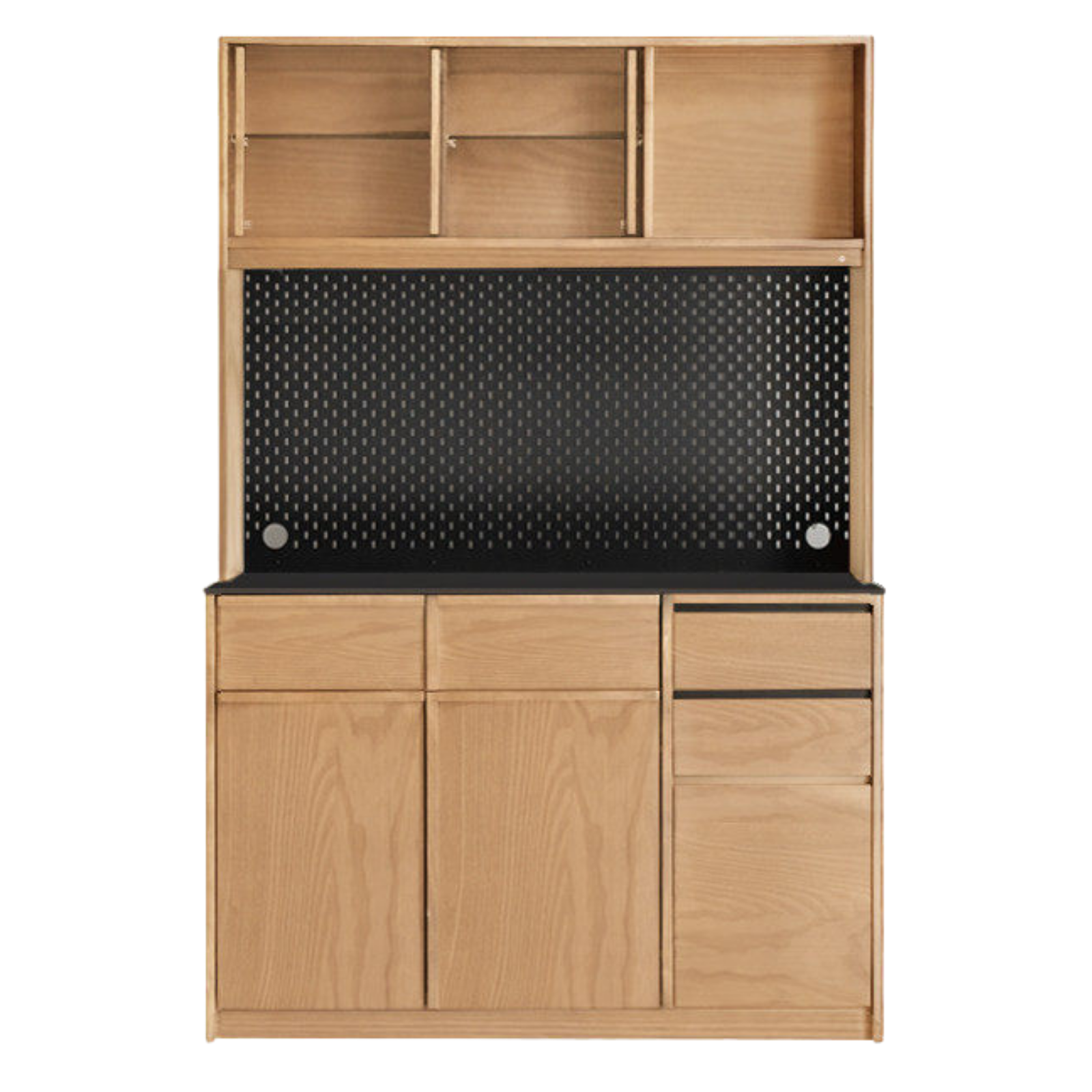 Black Walnut, Sandalwood, Ash Solid Wood Dining Cabinet Antique Style Rock Board