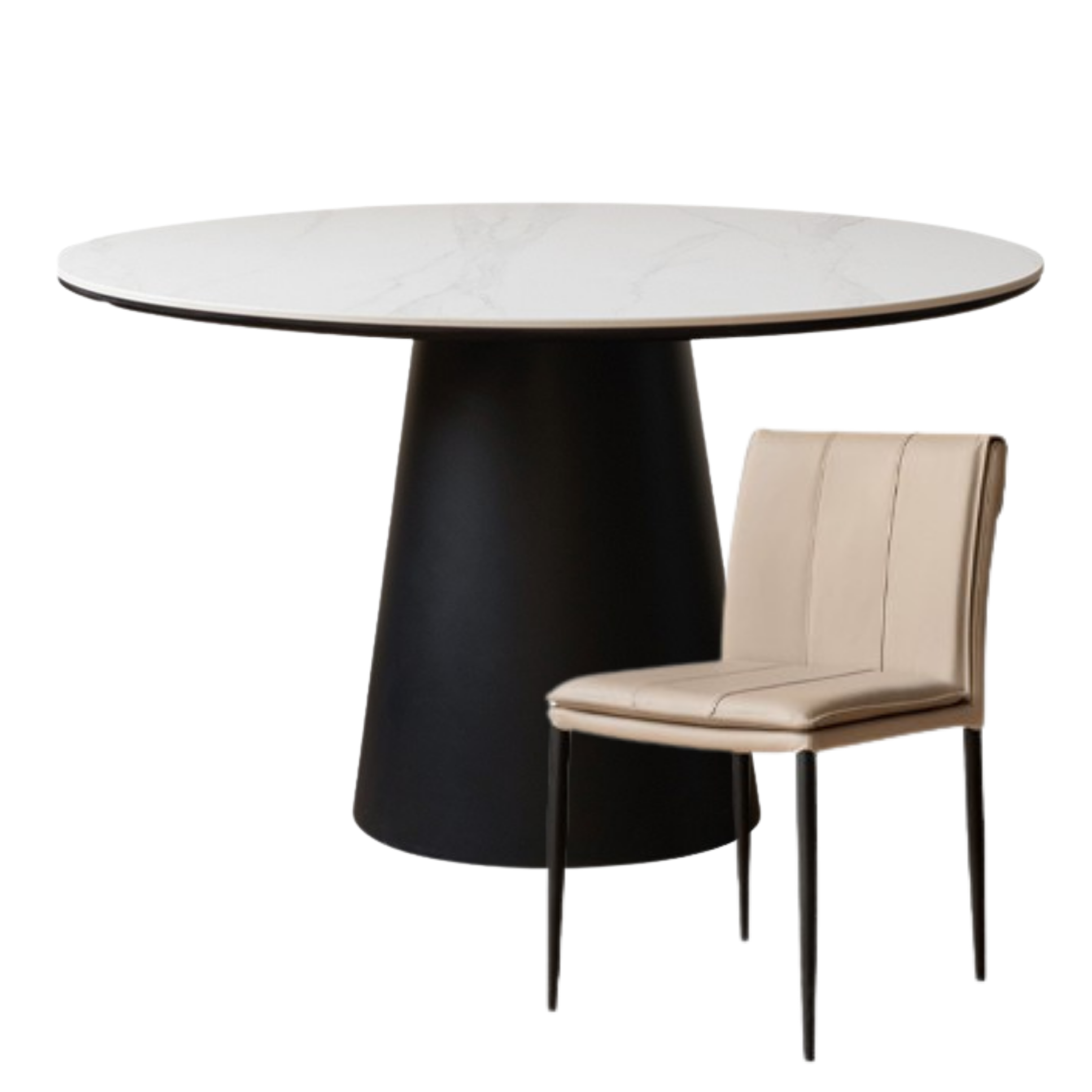 Oak Solid Wood Rock Plate Round Dining Table