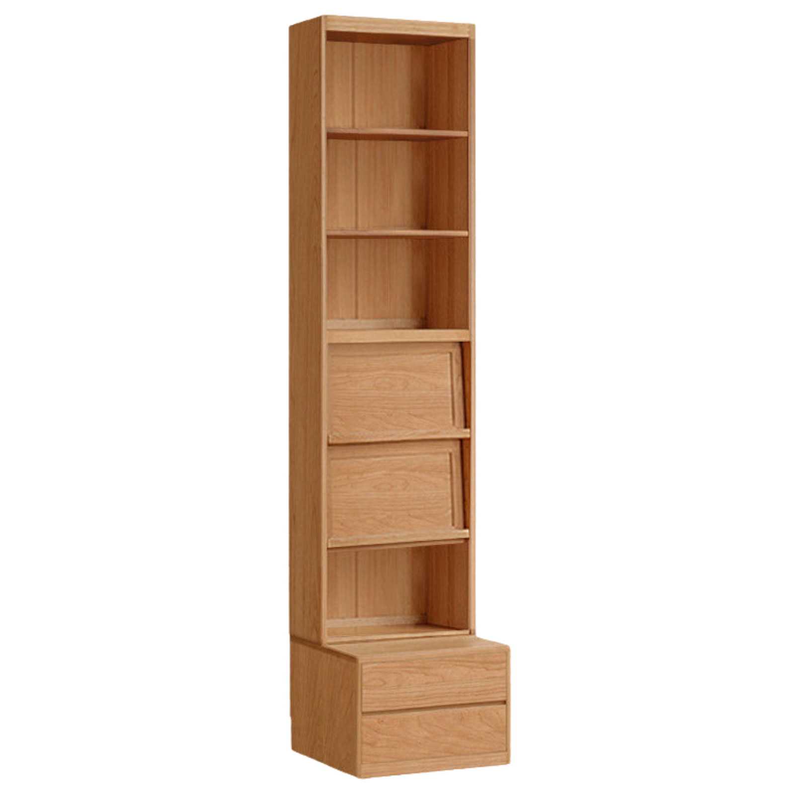 Cherry Solid Wood Bookcase Combination Glass Cabinet