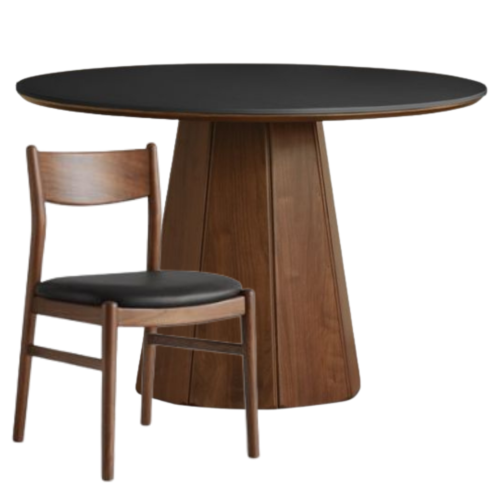 Black Walnut Solid Wood Round Slab Dining Table