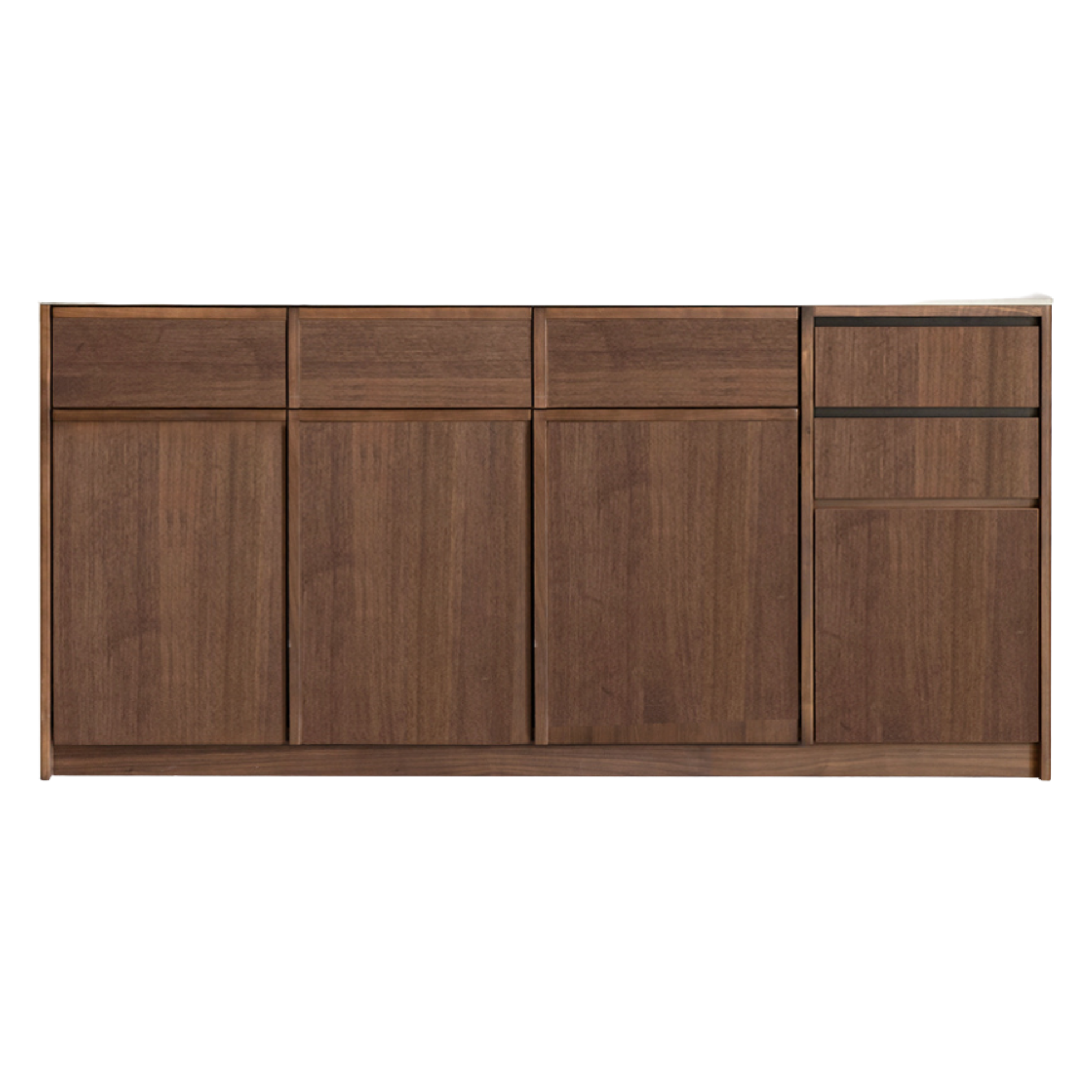 Black Walnut, Sandalwood Solid Wood Dining Cabinet Antique Style Rock Board