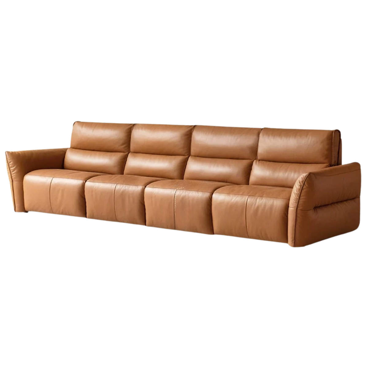 Genuine Leather Sofa Italian Light Luxury Tofu Block Sofa