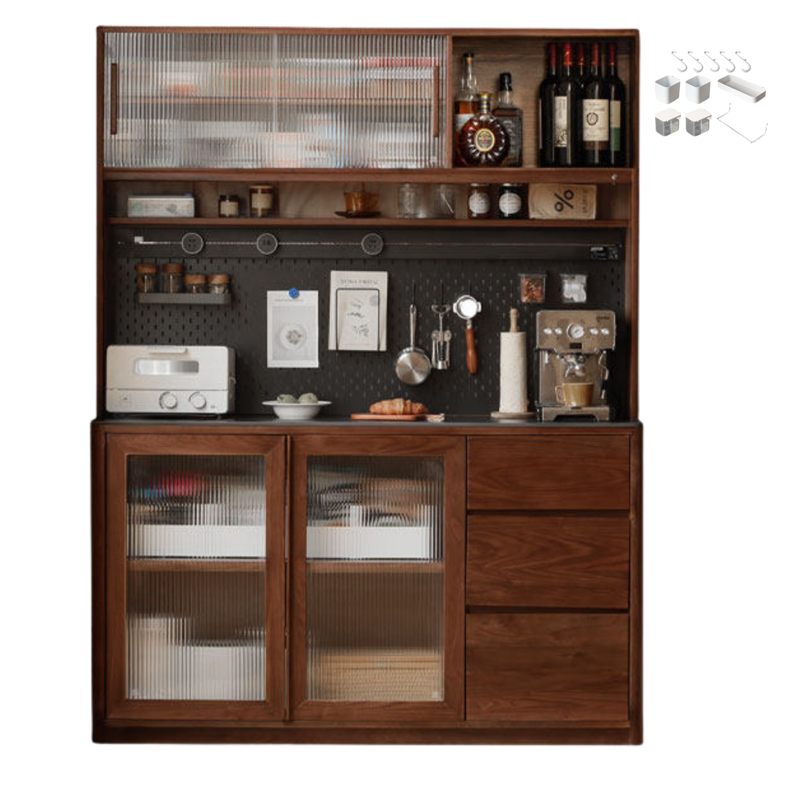 Sandalwood, Ash, White Ash Solid Wood Rock Board Modern Sideboard