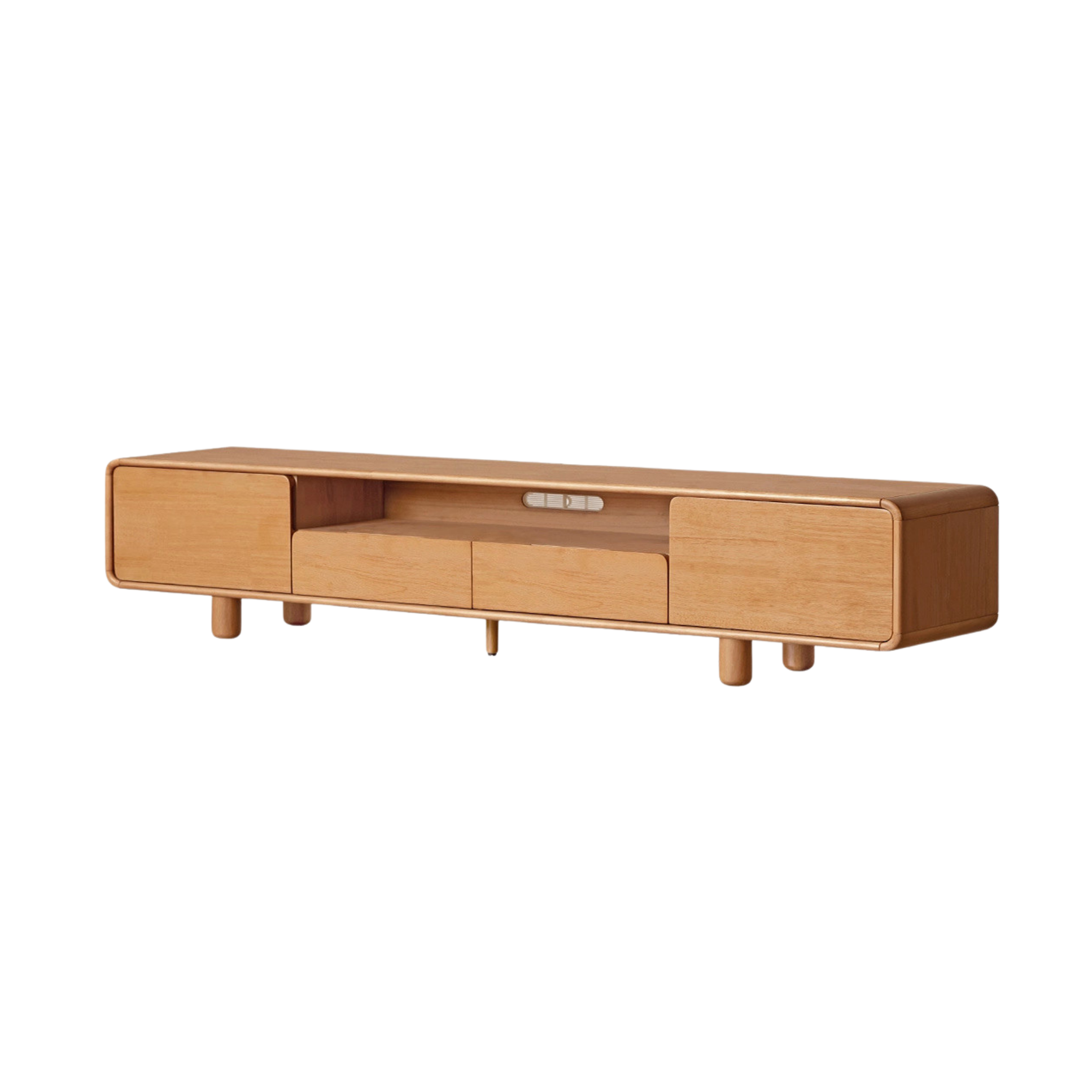 Solid Rubberwood, Oak Solid Wood Scandinavian TV Stand