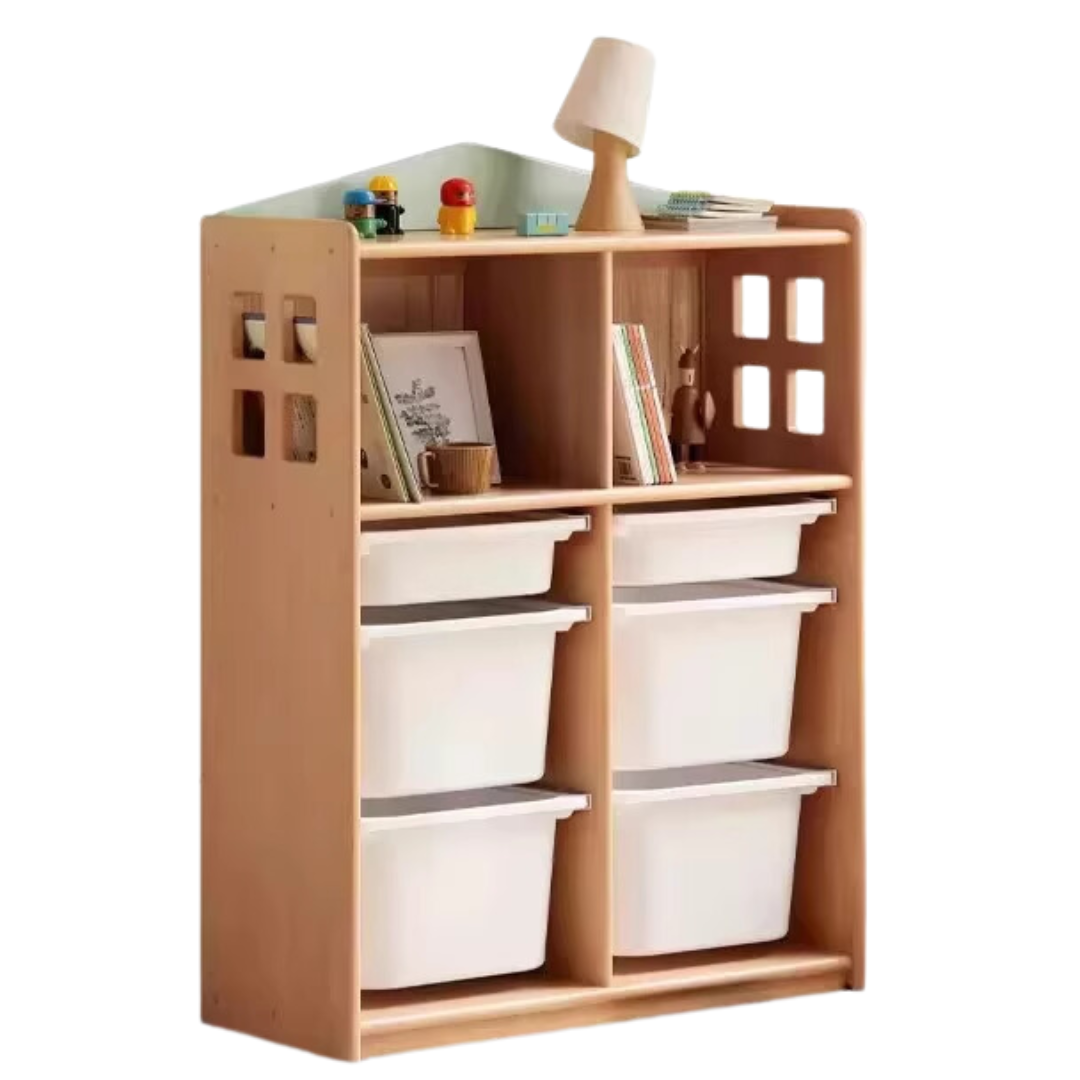 Beech Solid Wood Open Storage