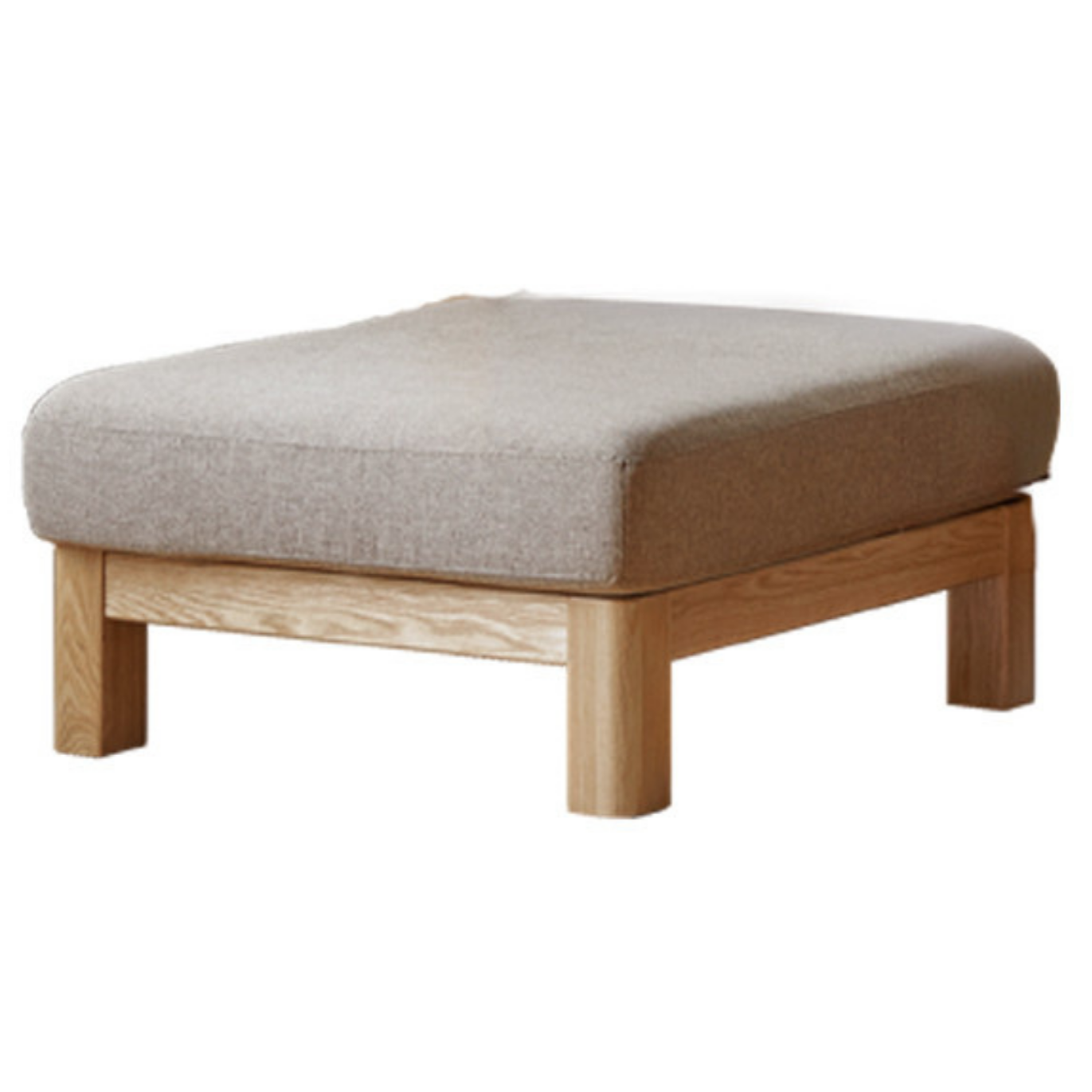 Ash, Oak, Black Walnut Solid Wood Fabric Footstool-