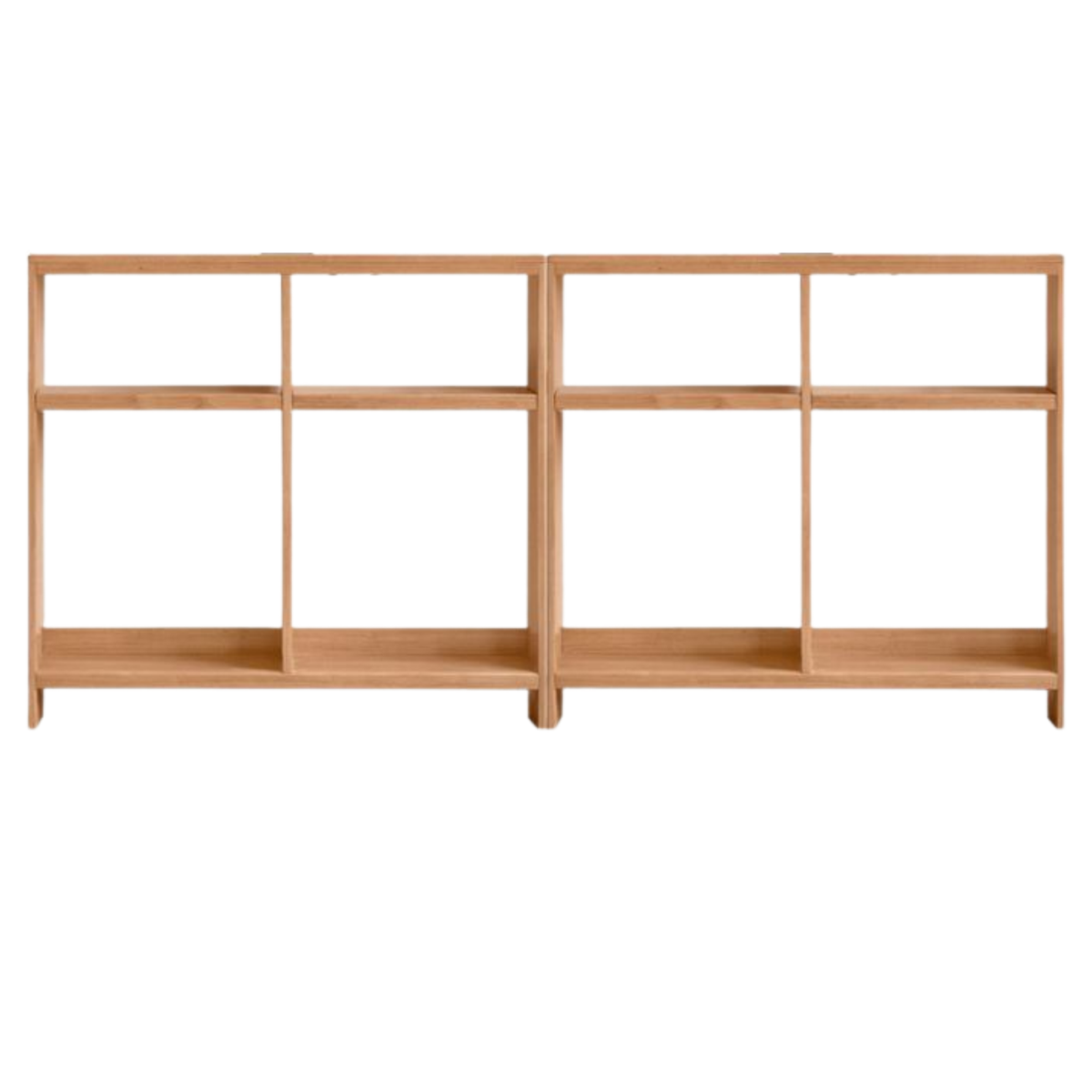 Solid RubberWood Sofa Back Console Table with Open Storage Shelves