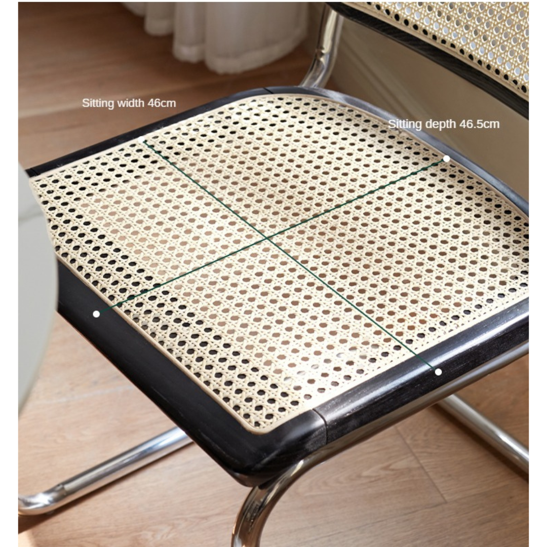 2 Pcs Oak Solid Wood Suspension Retro Rattan Chair