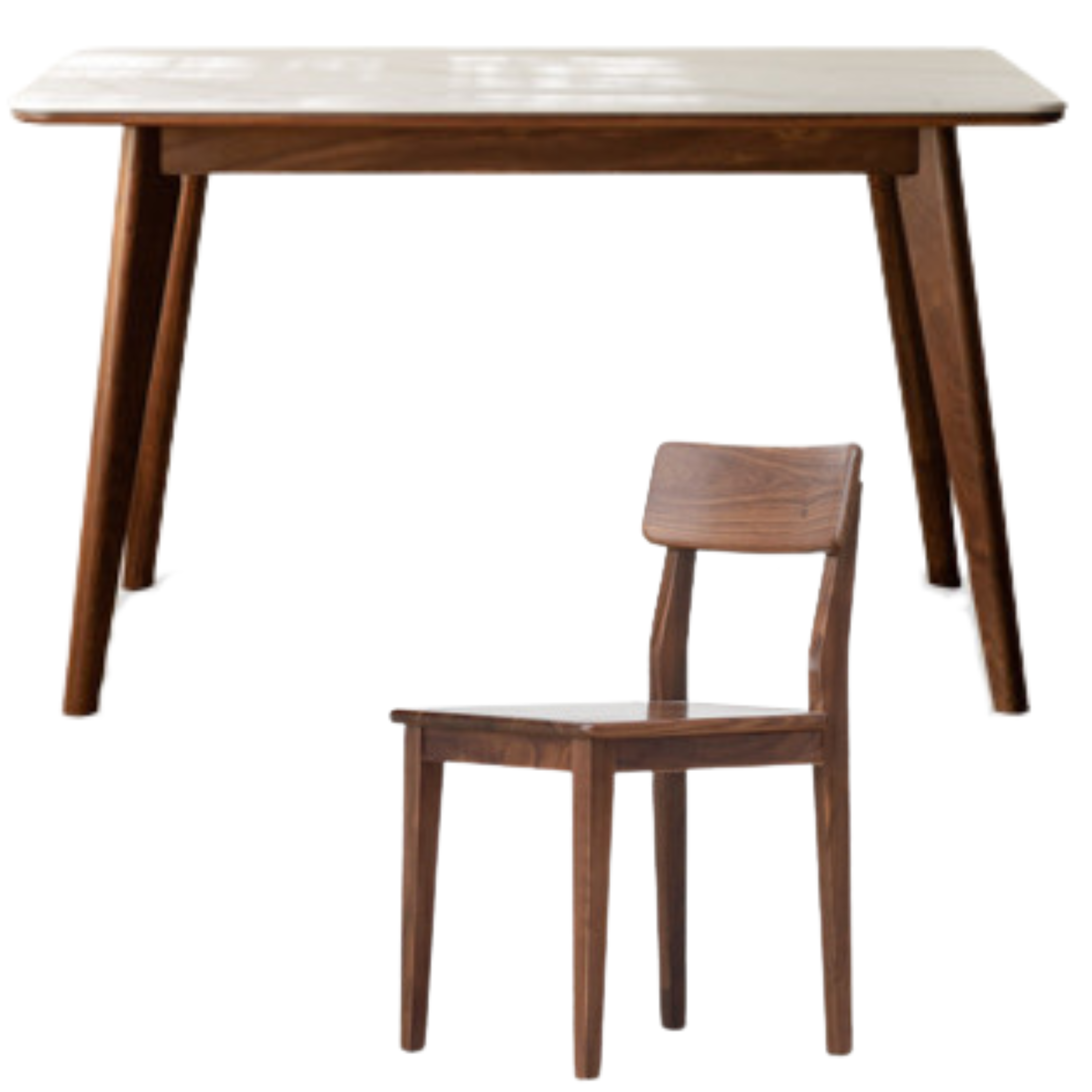 Ash, Black Walnut, Sandalwood Solid Wood Rock Plate Dining Table