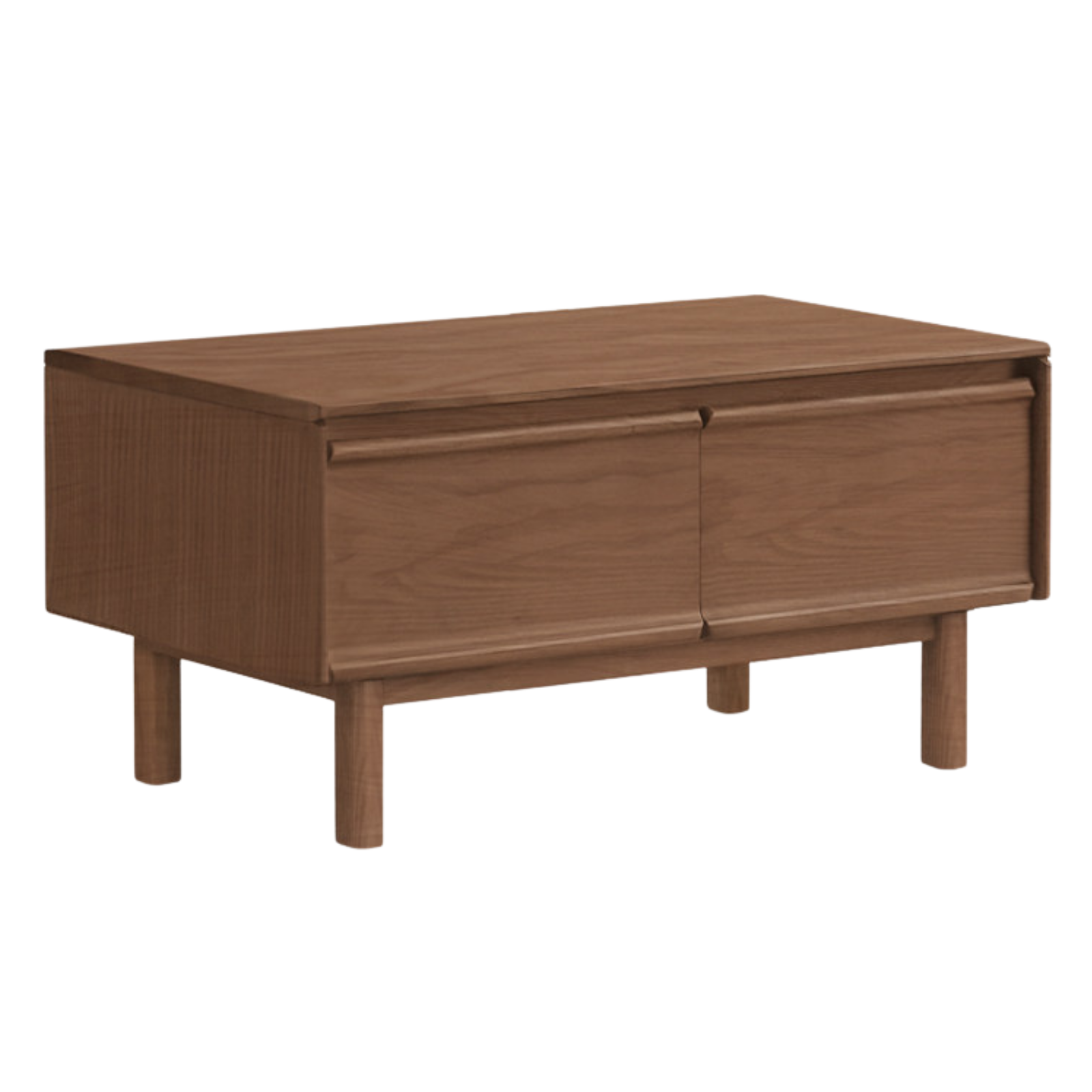 Black Walnut, Ash, Oak Solid Wood, Solid Longan Hardwood Modern Coffee Table