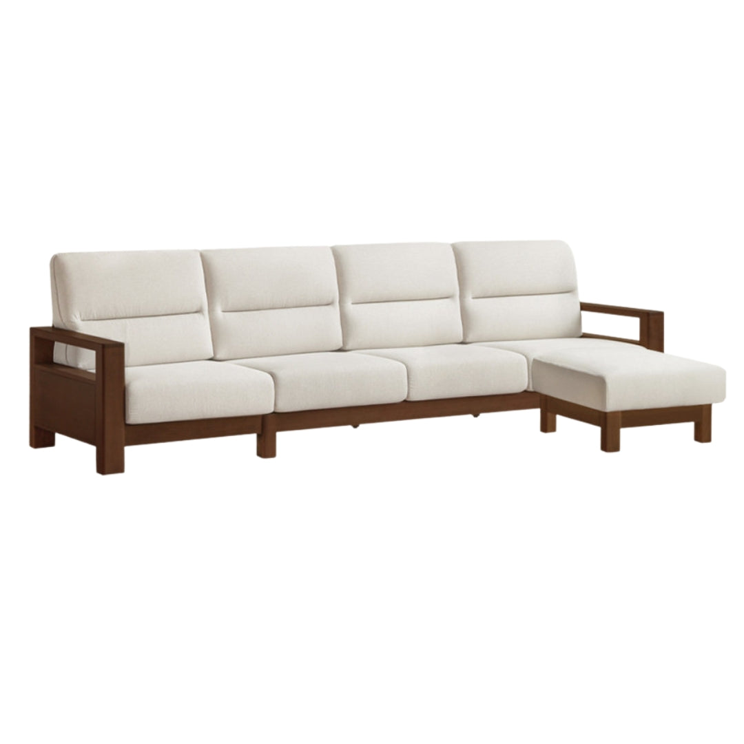 Sandalwood Solid Wood Fabric Sofa
