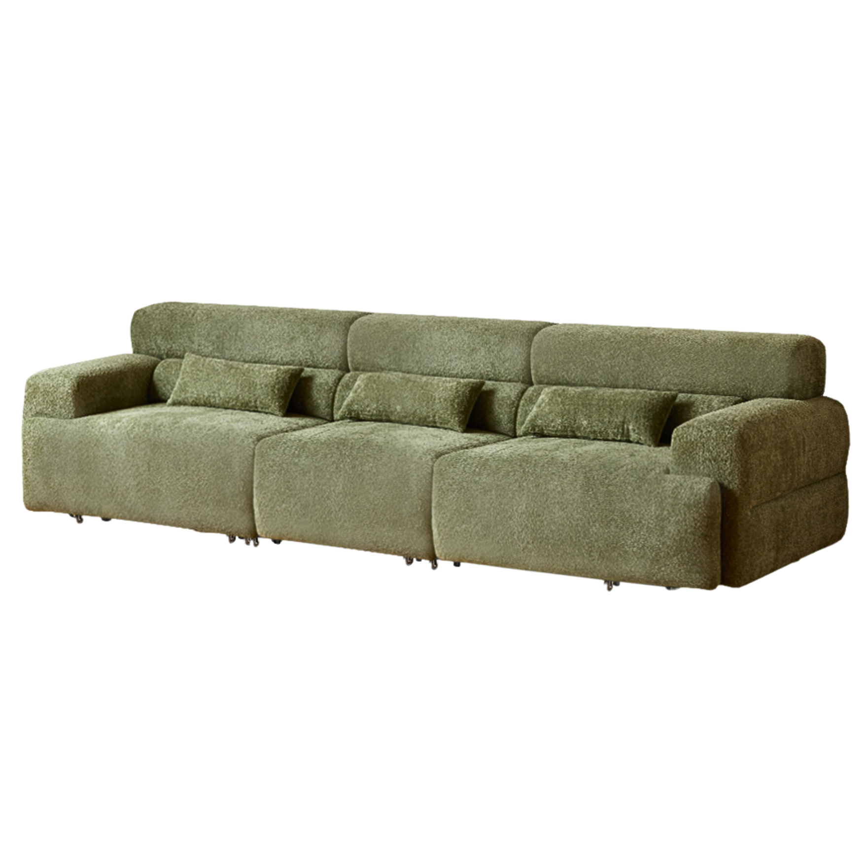 Fabric Electric Reclining Sofa with Telescopic Seat