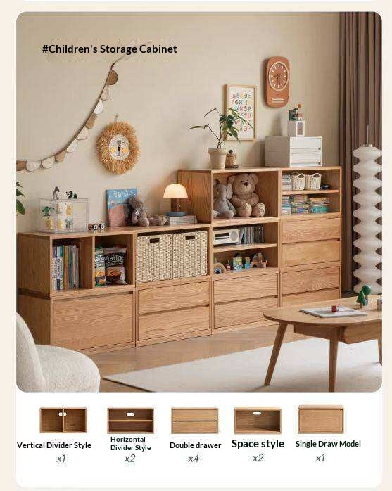 Oak, Ash Solid Wood Modern Free Combination Storage Bookcases