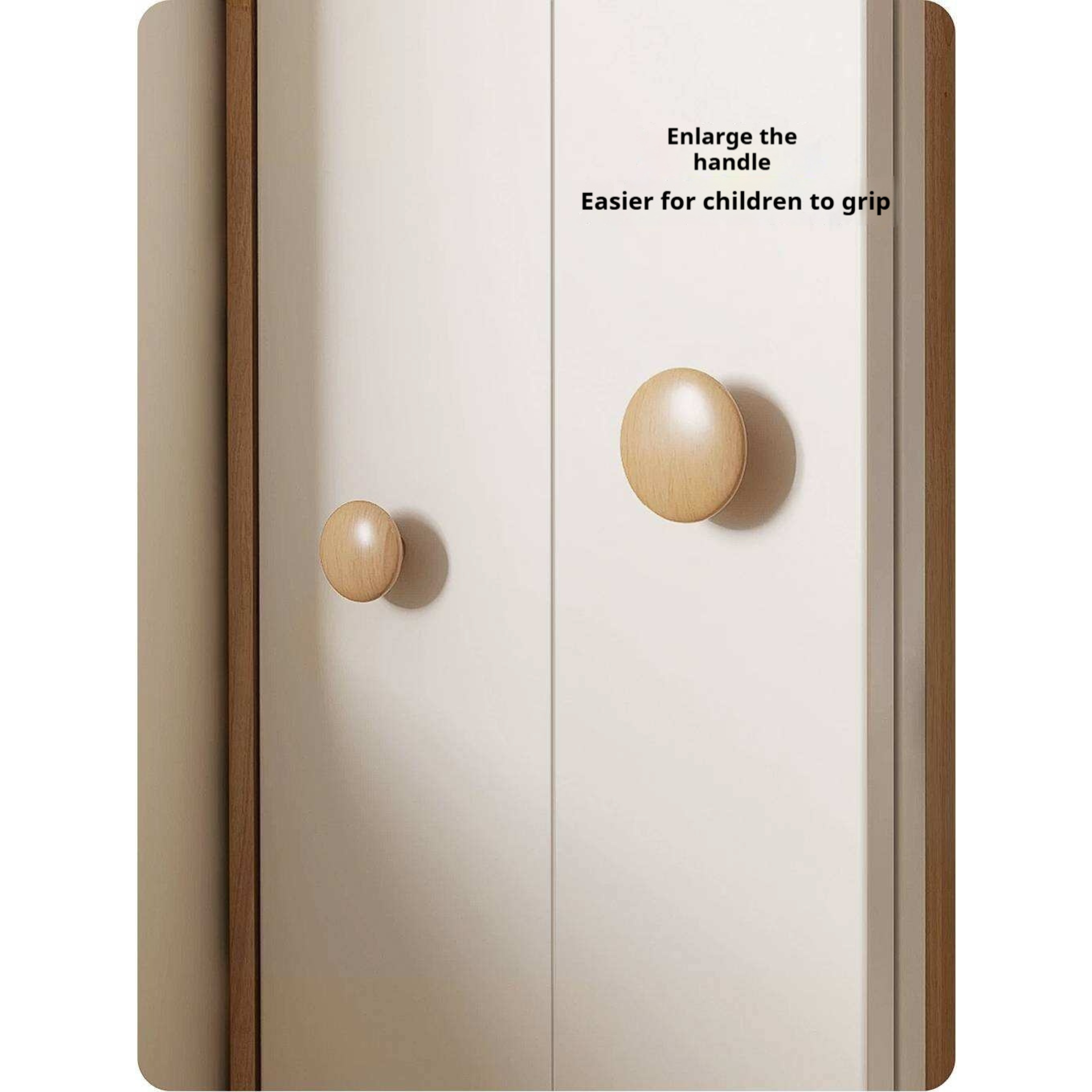 Oak, Solid Rubberwood Kids Sliding Door Wardrobe