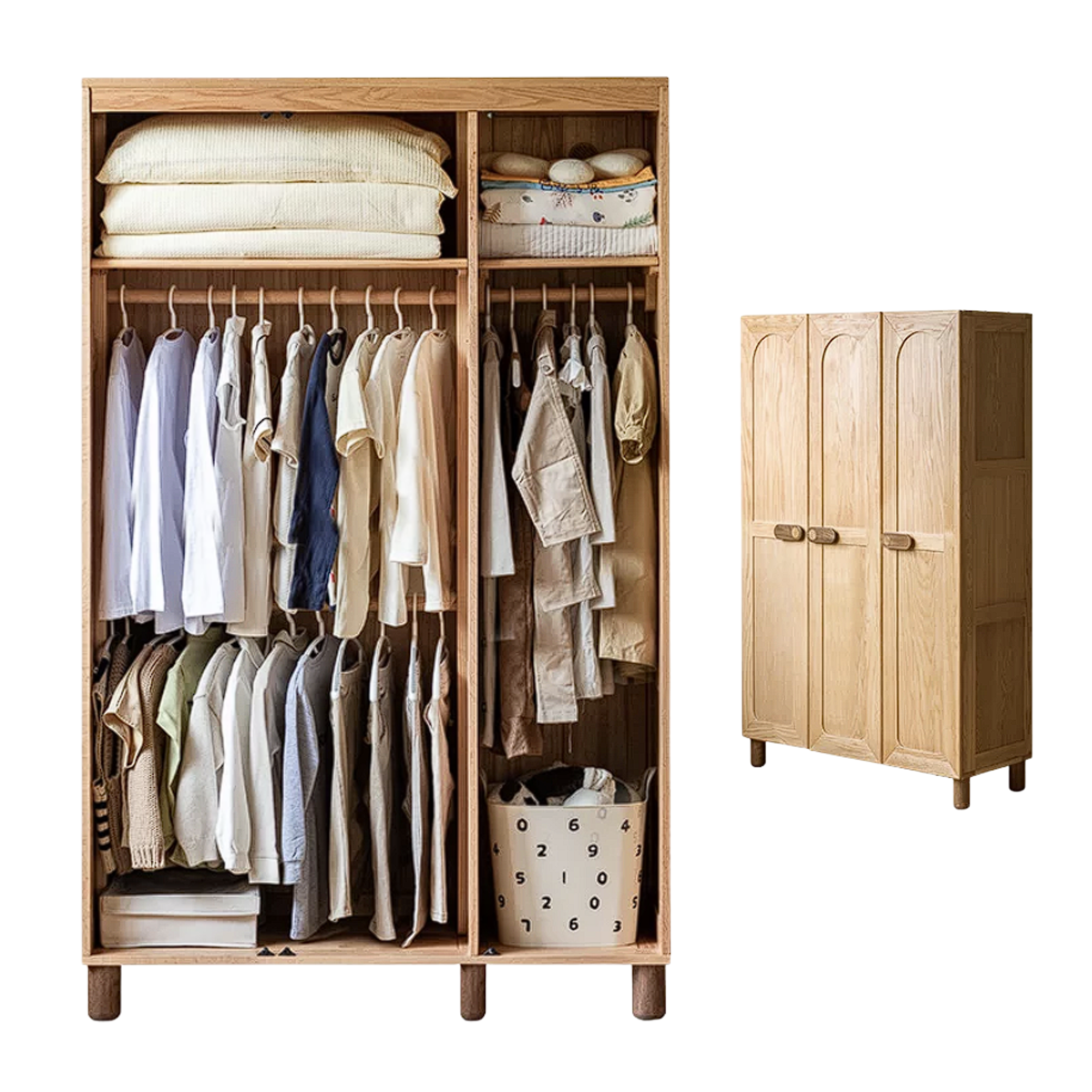 Oak Solid Wood Children's Wardrobe