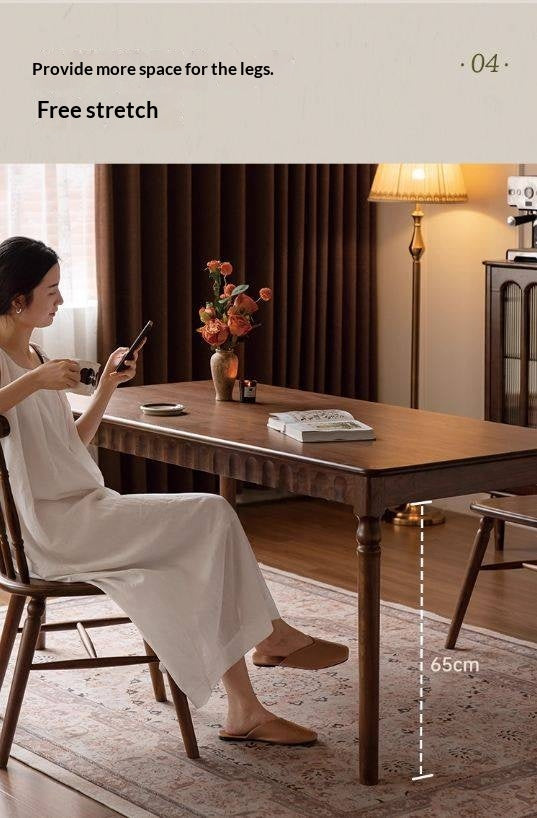 Black Walnut Solid Wood American Retro Style Dining Table