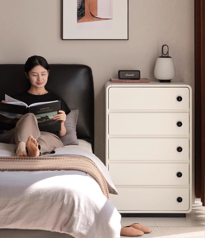 Solid Rubberwood Modern Drawer Chest