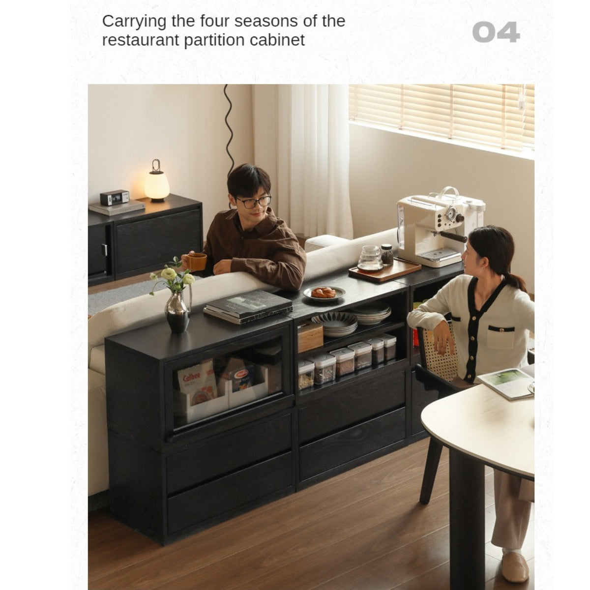 Oak Solid Wood Modern Module Combination Bookcase