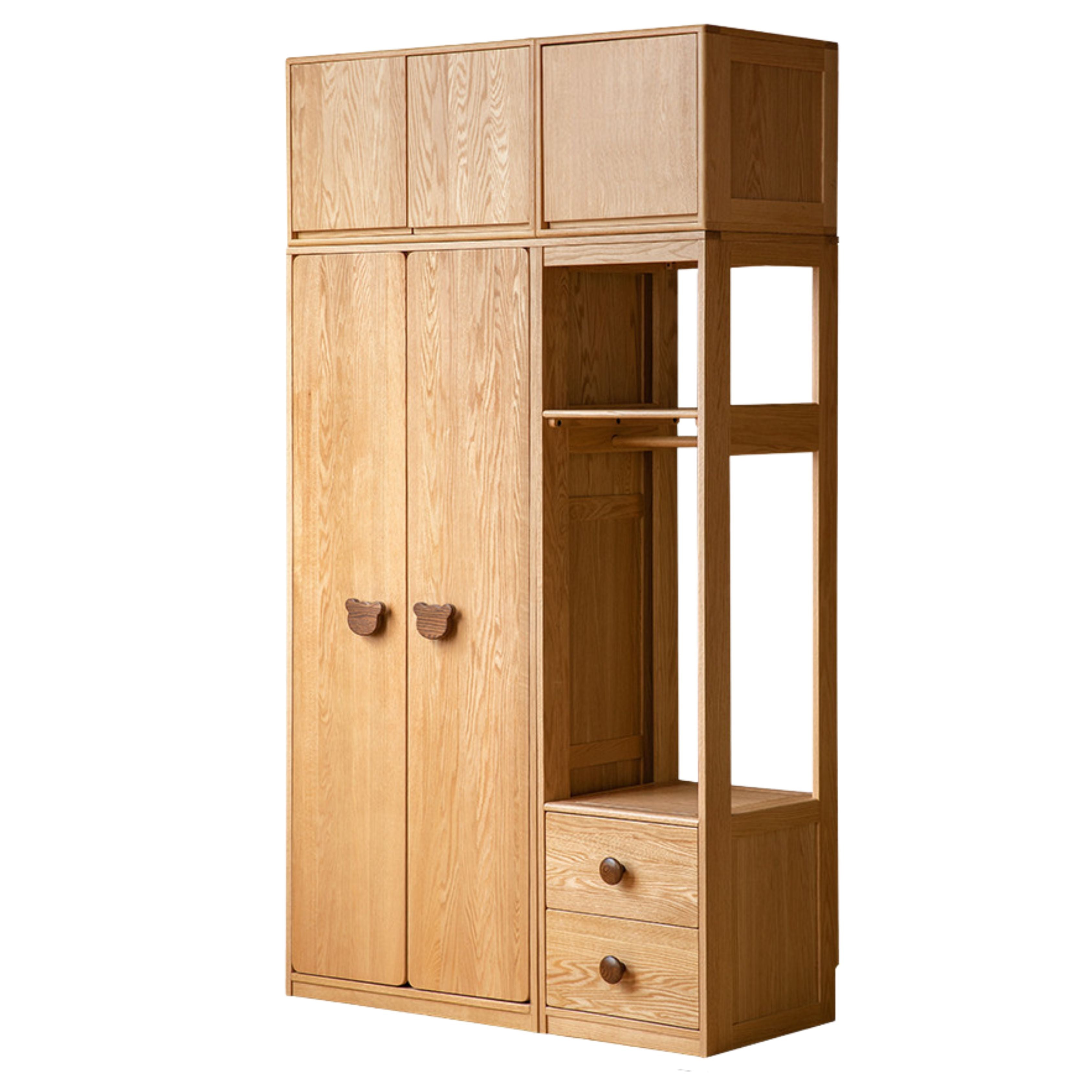 Oak Solid Wood Children's Wardrobe Combination