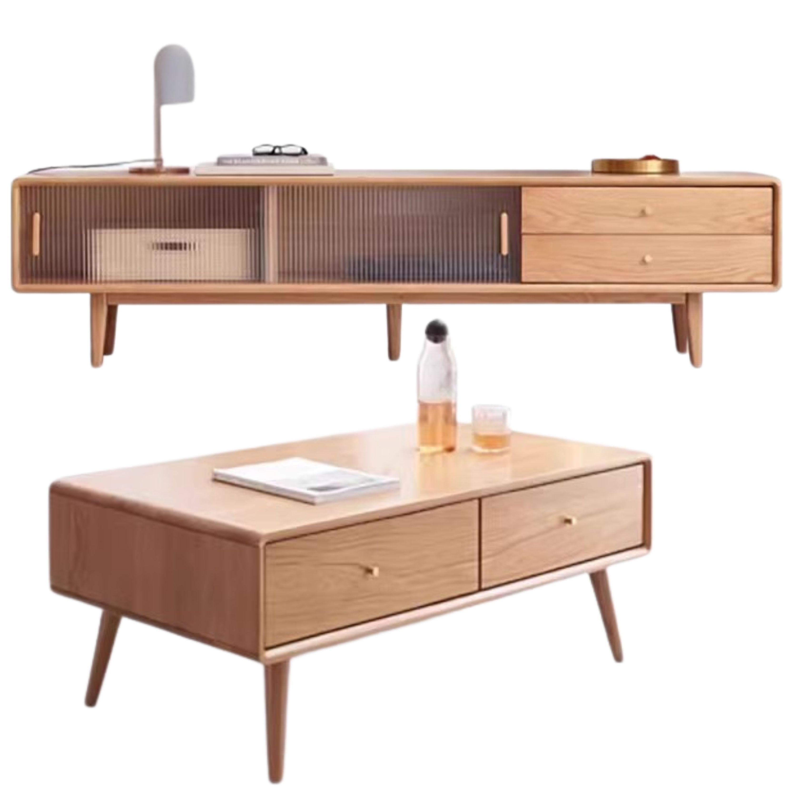 Oak Solid Wood Nordic Modern TV Stand