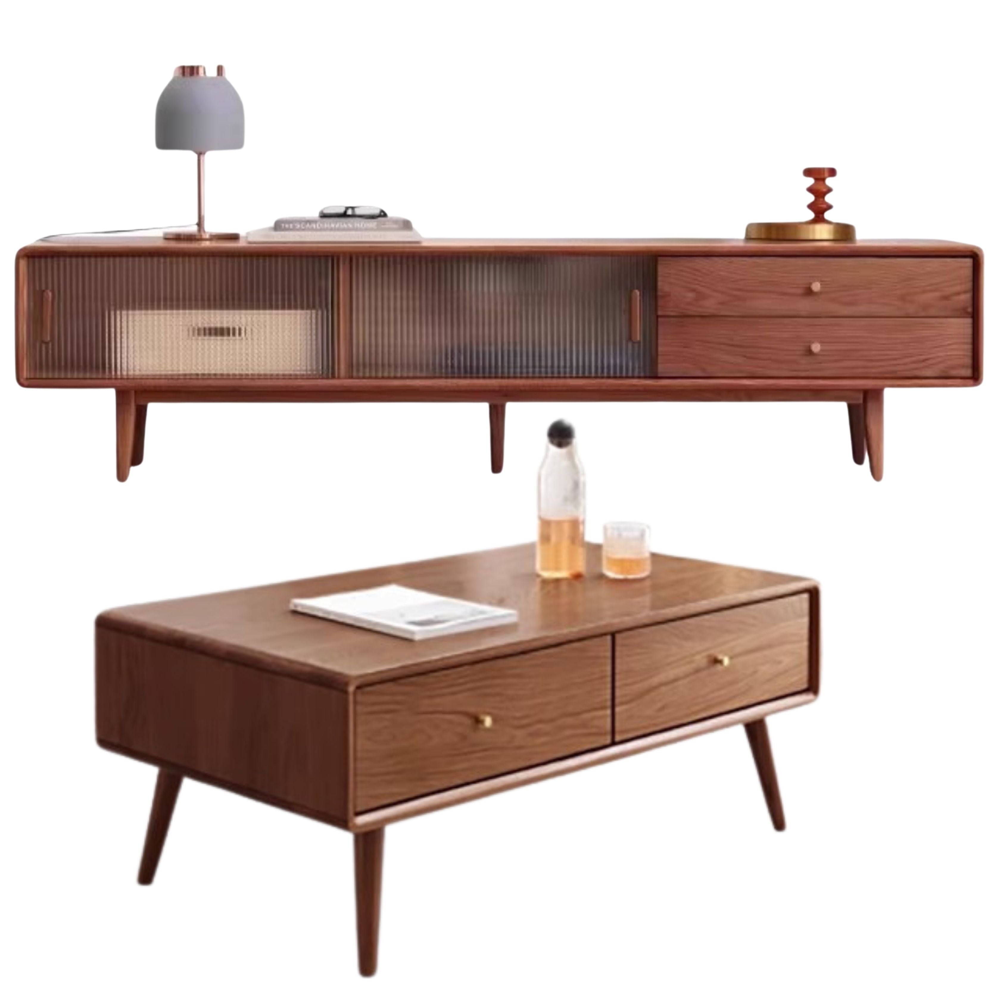 Oak Solid Wood Nordic Modern TV Stand
