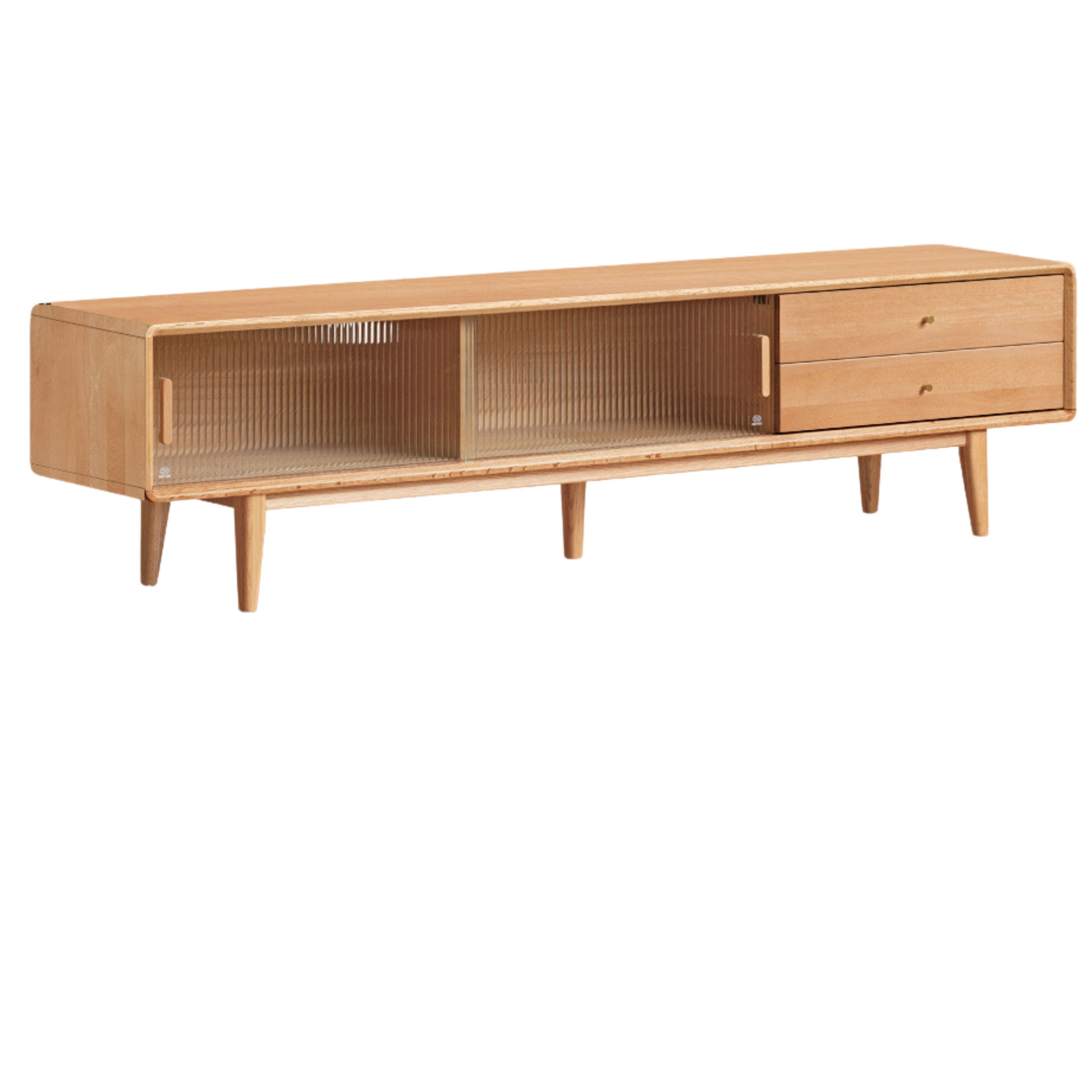 Oak, Beech Solid Wood, Solid RubberWood TV Stand