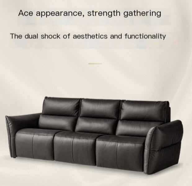 Genuine Leather Sofa Italian Light Luxury Tofu Block Sofa