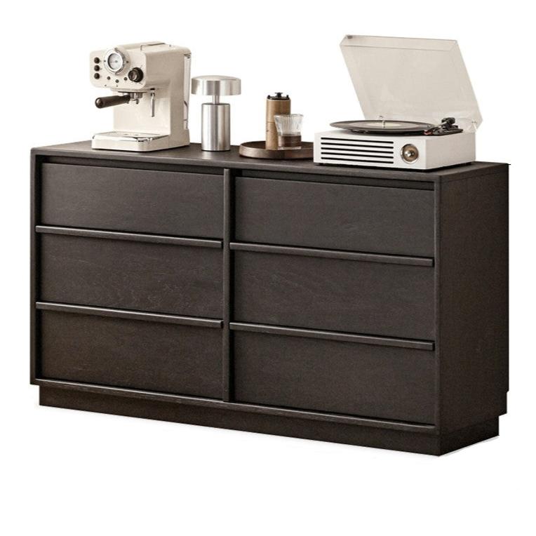 Oak, Ash Solid Wood Black Drawer Cabinet