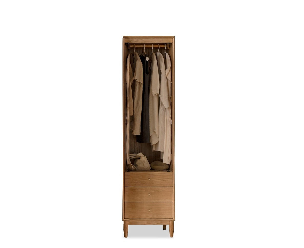 Oak Solid Wood Rattan Wardrobe.