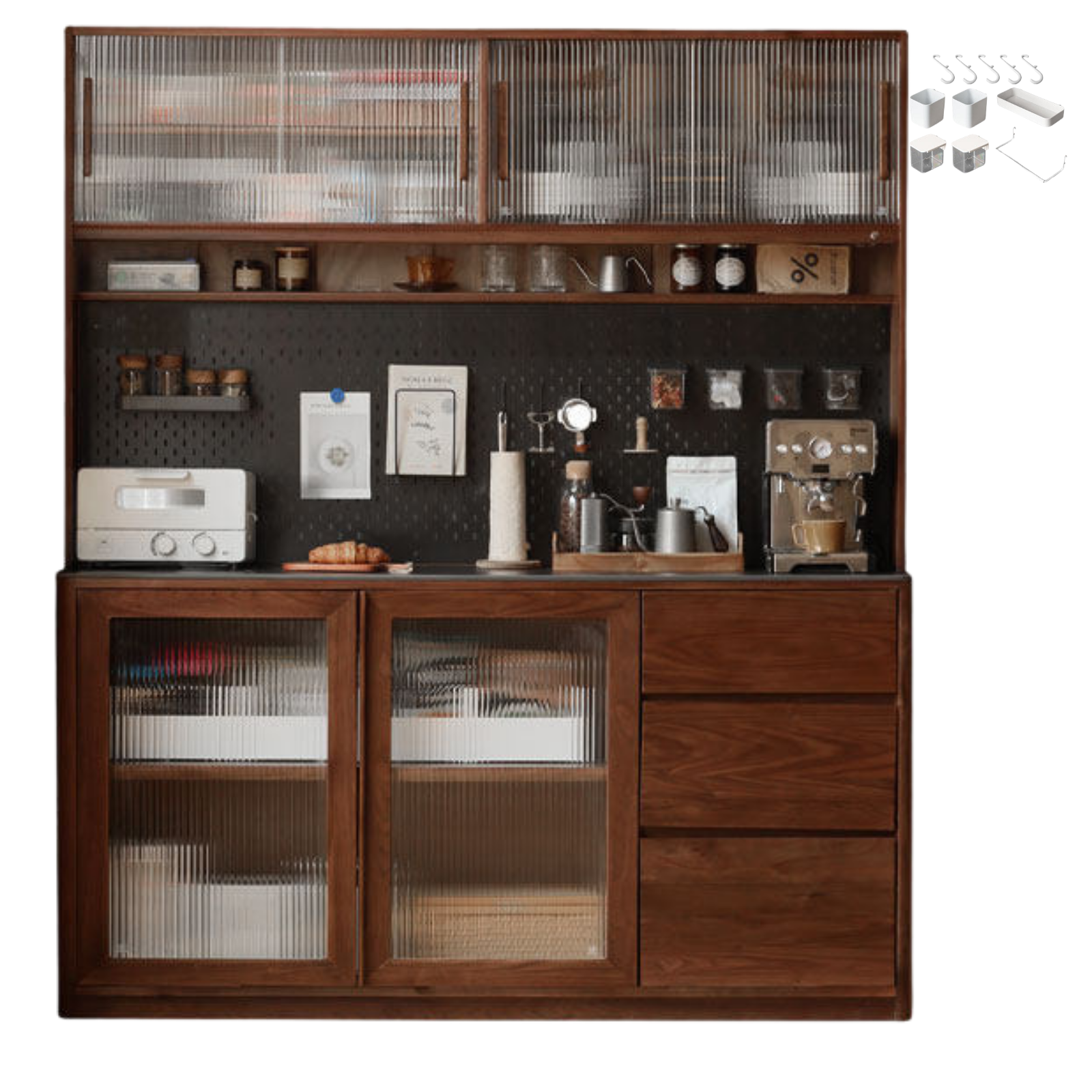 Sandalwood, Ash, White Ash Solid Wood Rock Board Modern Sideboard