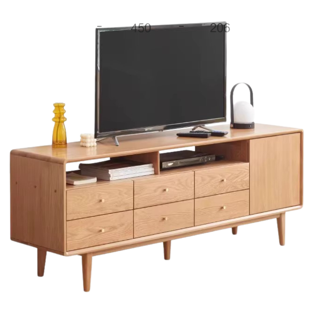 Oak Solid Wood Bedroom TV Cabinet