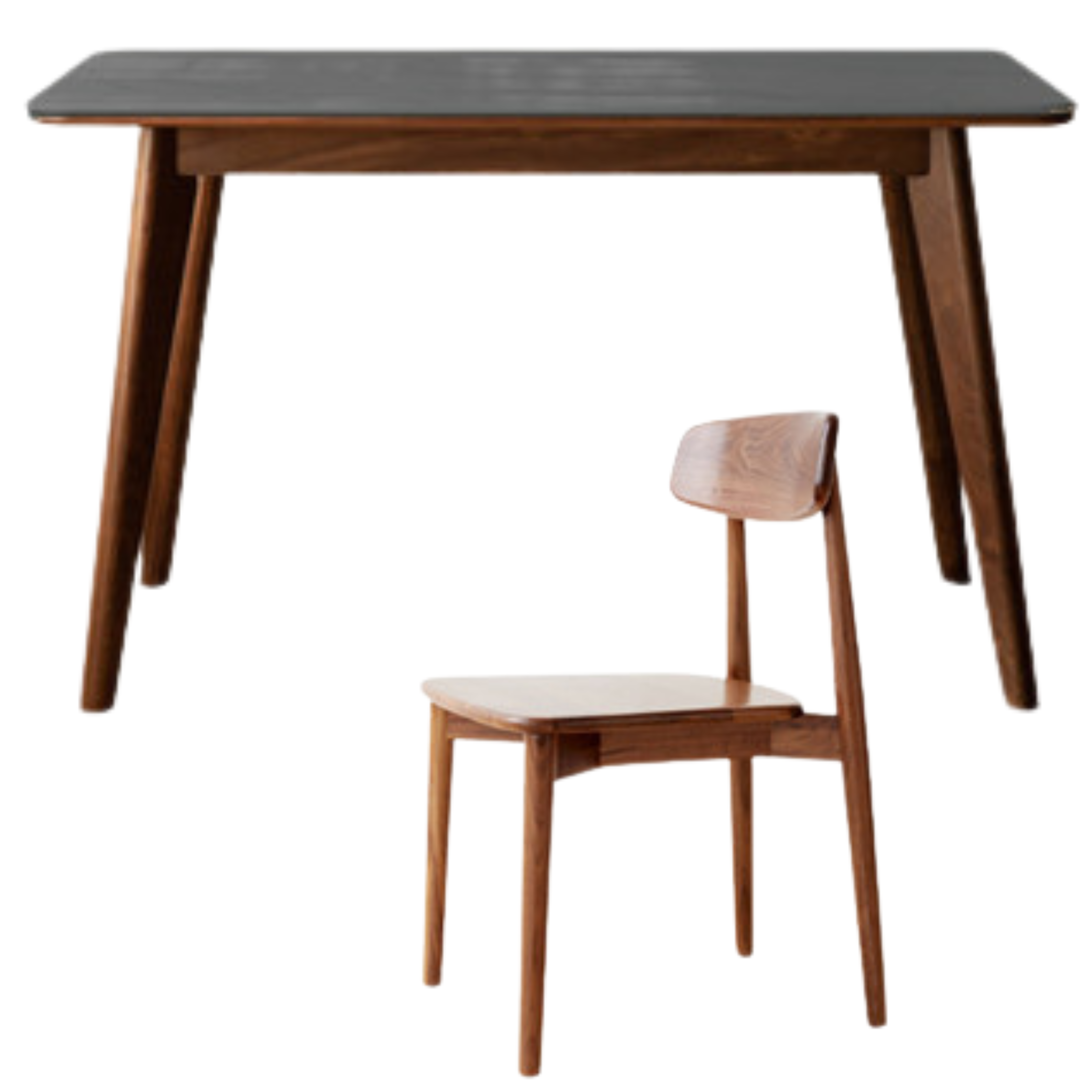 Ash, Black Walnut, Sandalwood Solid Wood Rock Plate Dining Table