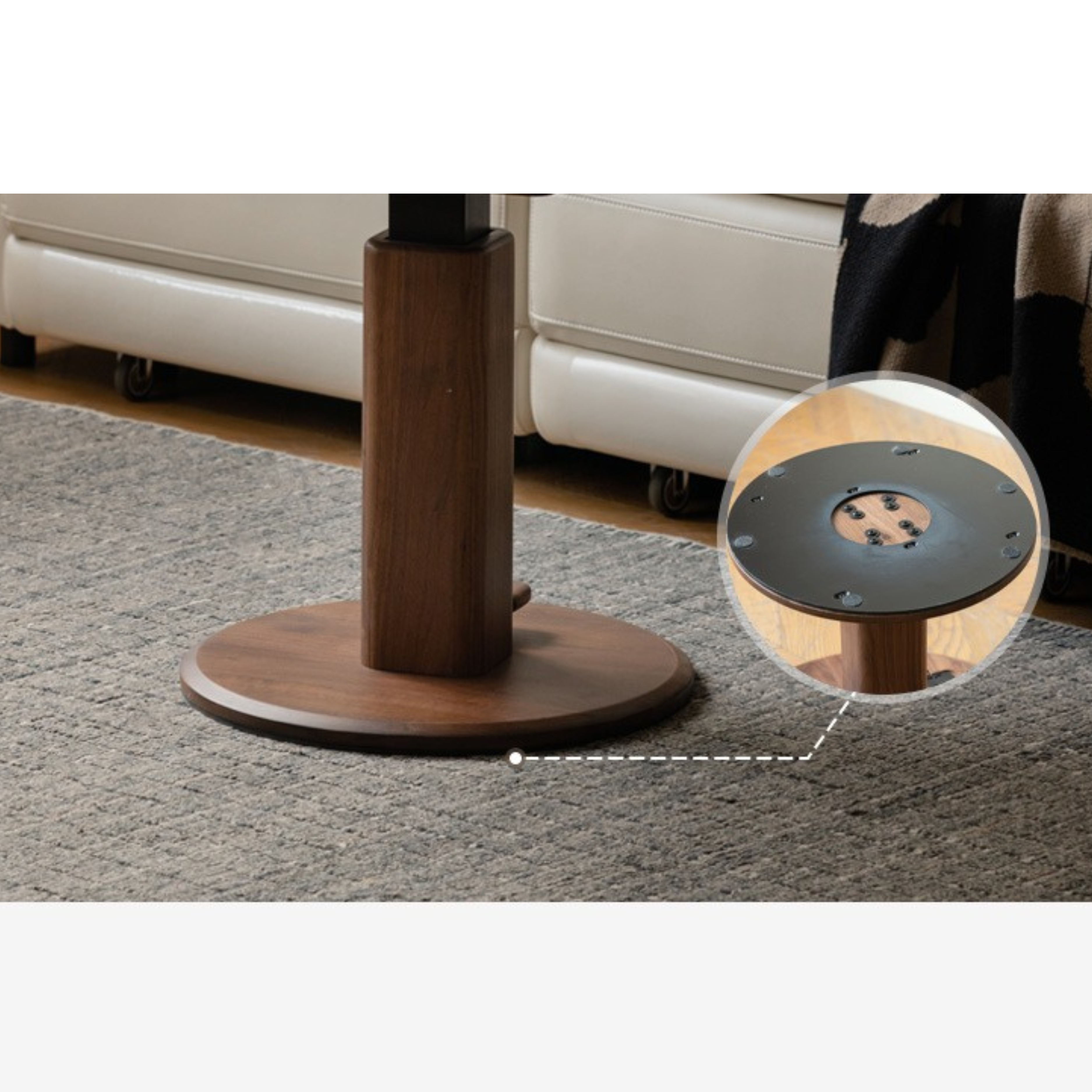 Black Walnut, Golden Sandalwood, Oak Round Solid Wood Coffee Table