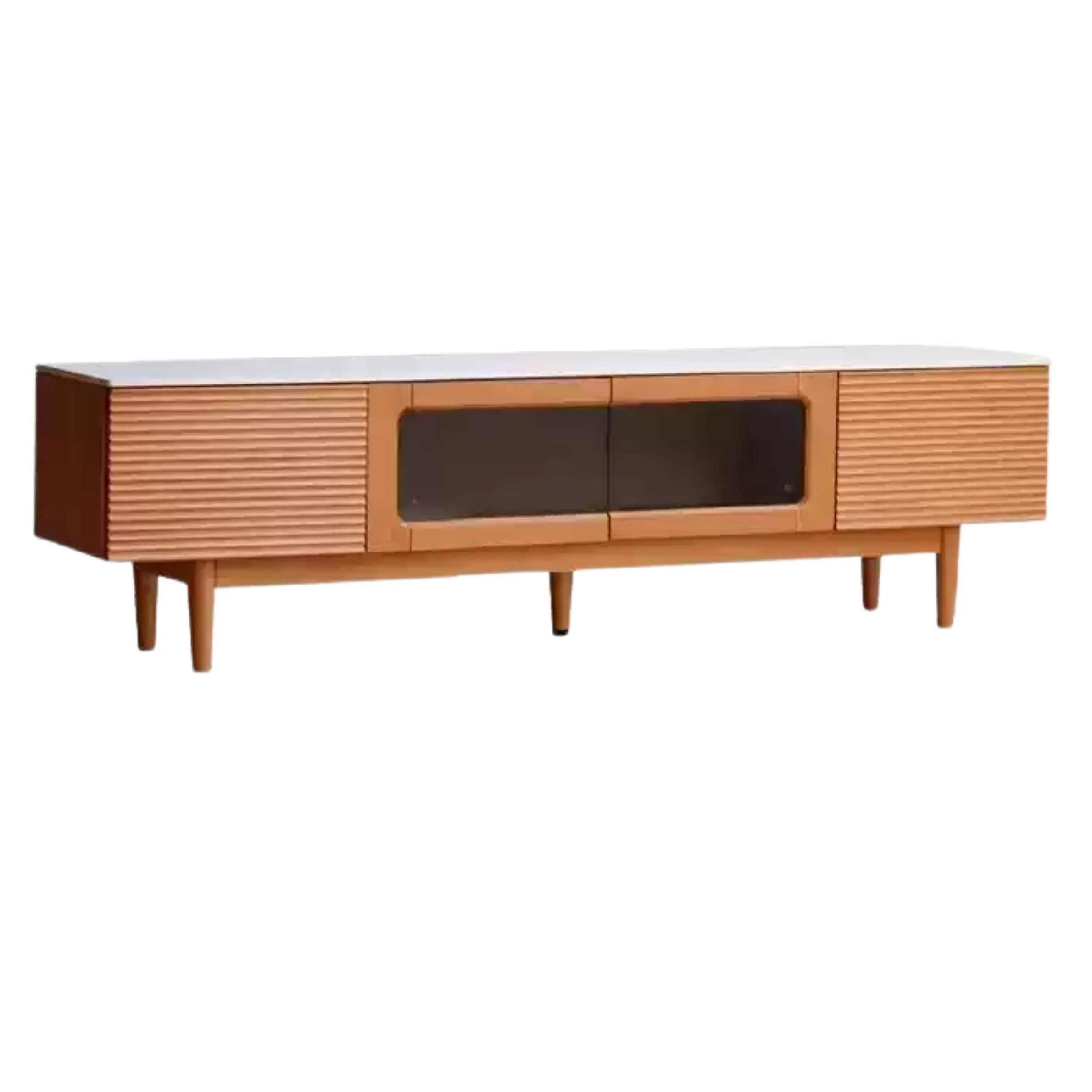 Pine Solid Wood Modern Rock Floor TV Cabinet.
