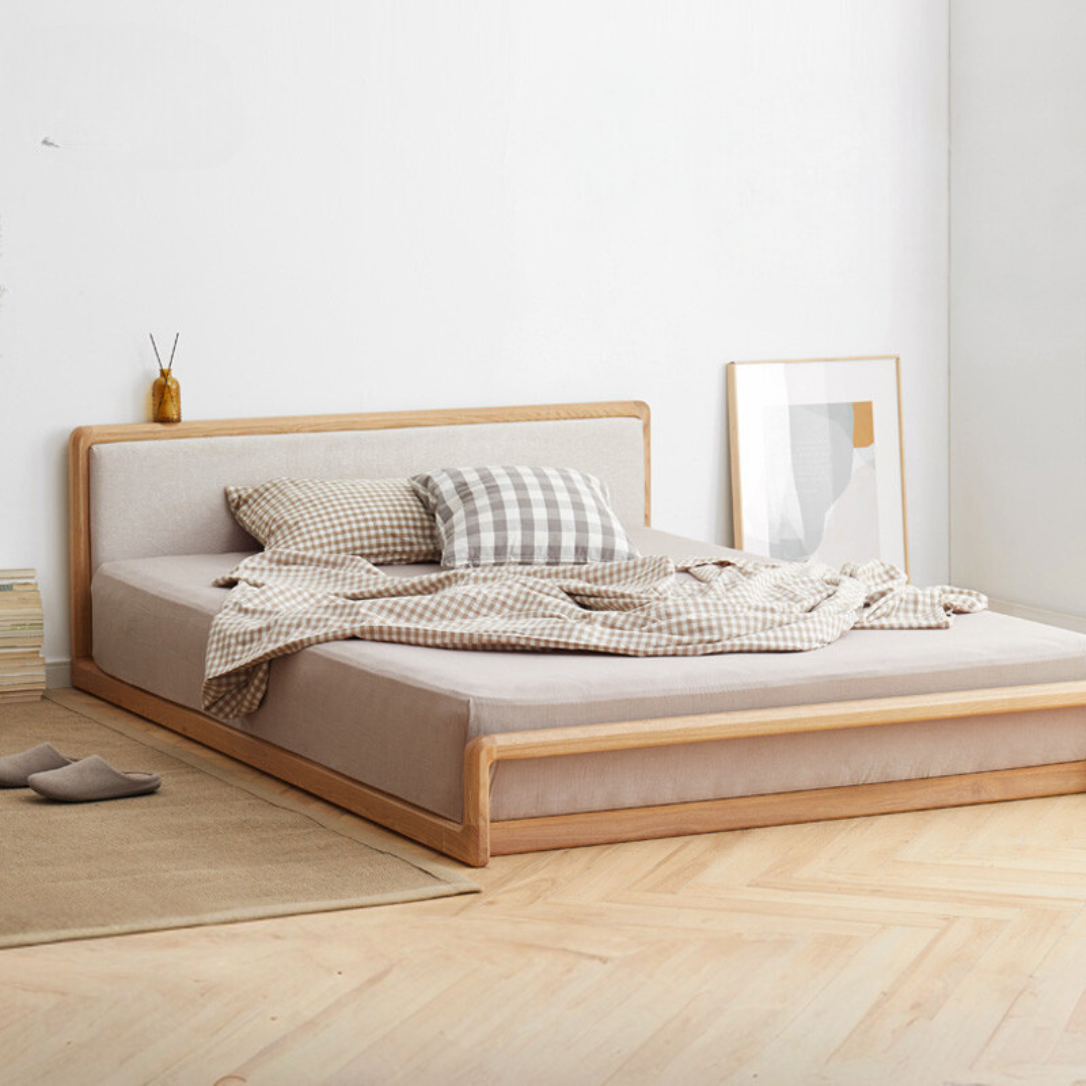 Ash Solid Wood Modern Simple Nordic Style Platform Bed