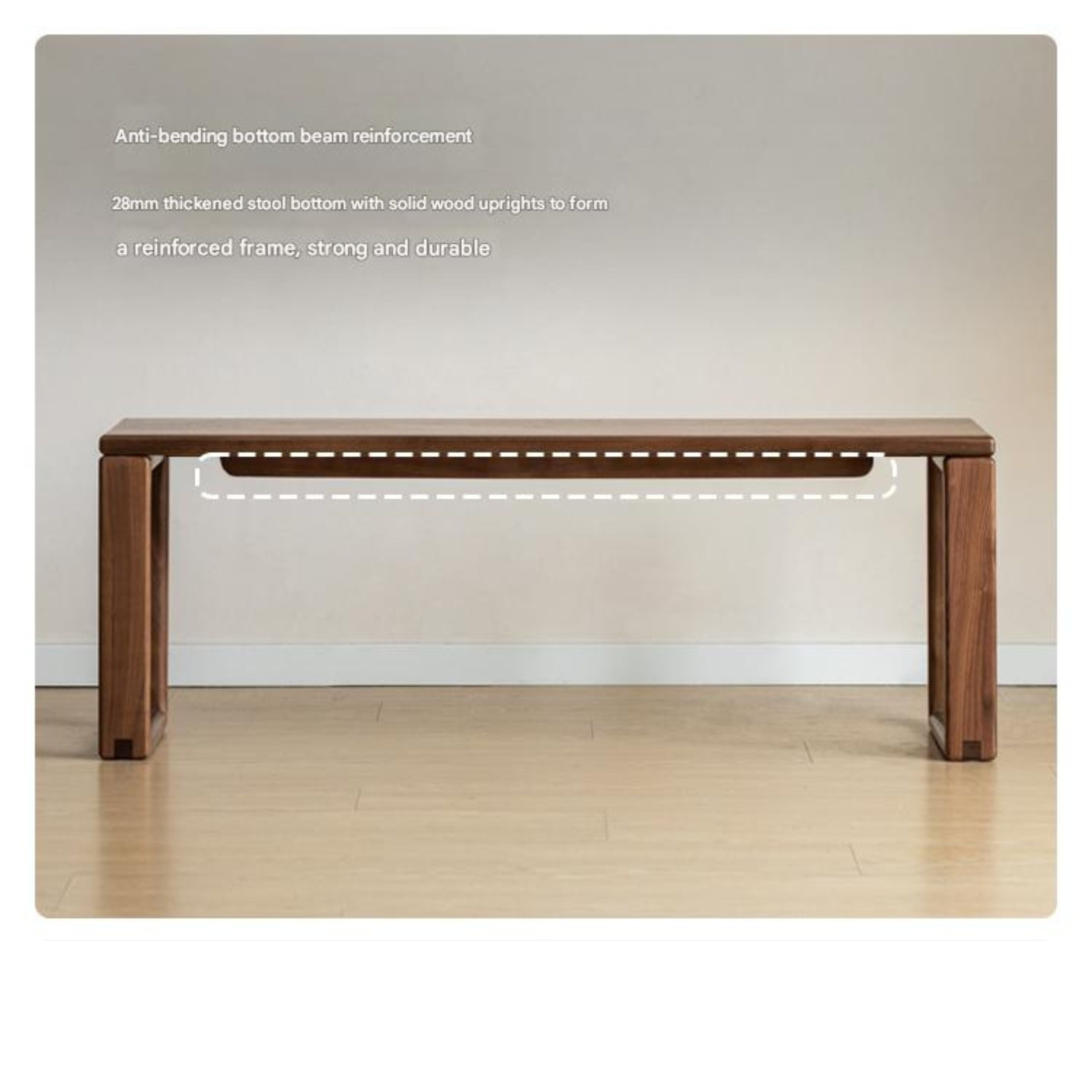 Black Walnut, Oak, Ash Solid Wood Long Bench