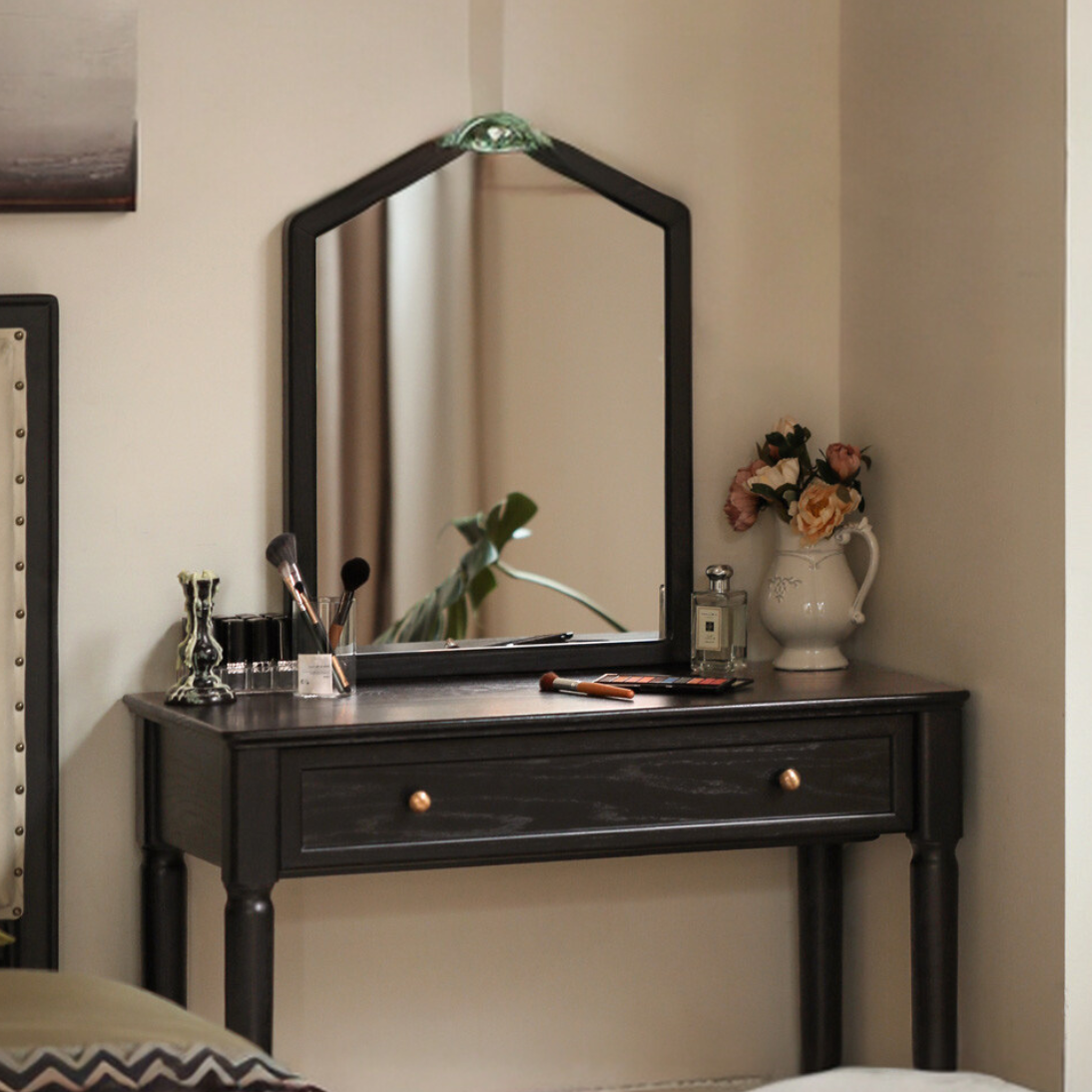Black brown dressing table discount