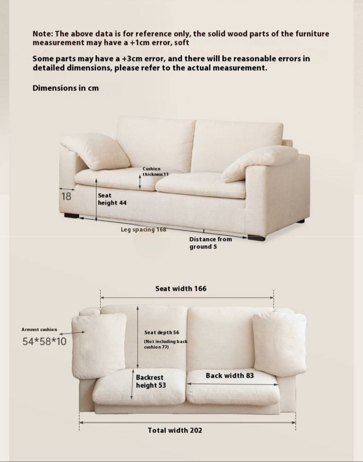 Wabi-Sabi Fabric Sofa with Detachable and Washable Covers