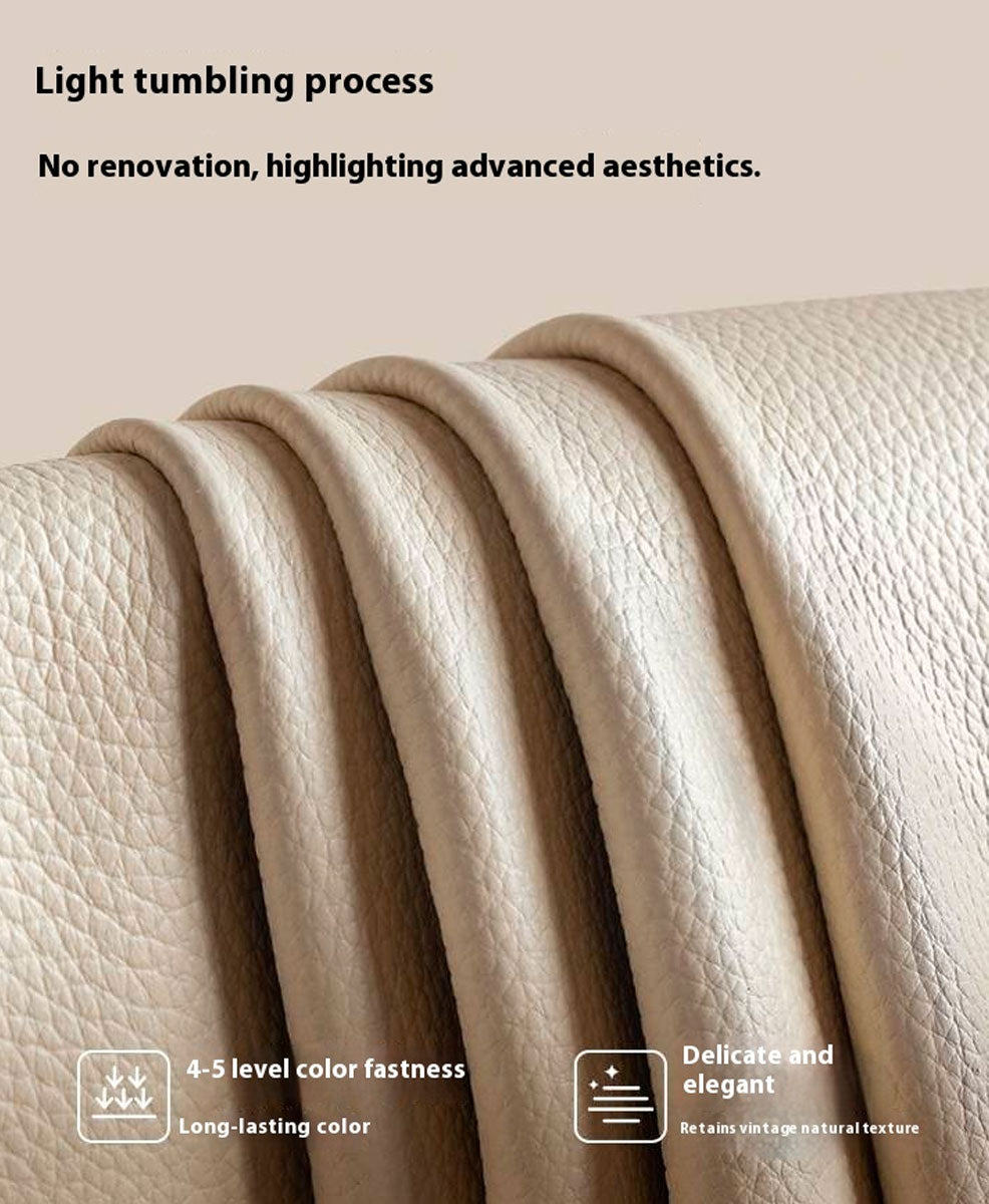 Genuine Leather Soft Bed French Retro Style