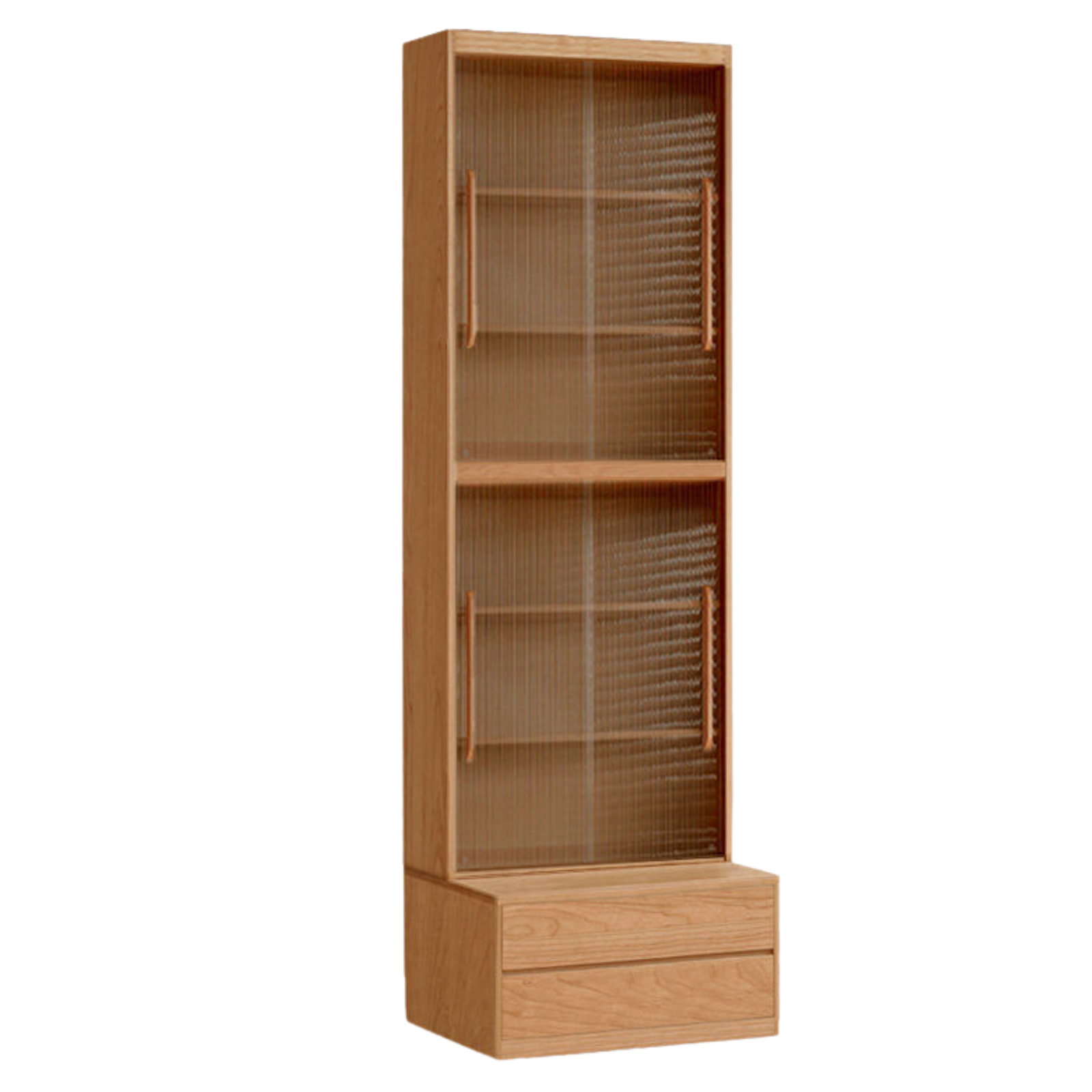 Cherry Solid Wood Bookcase Combination Glass Cabinet