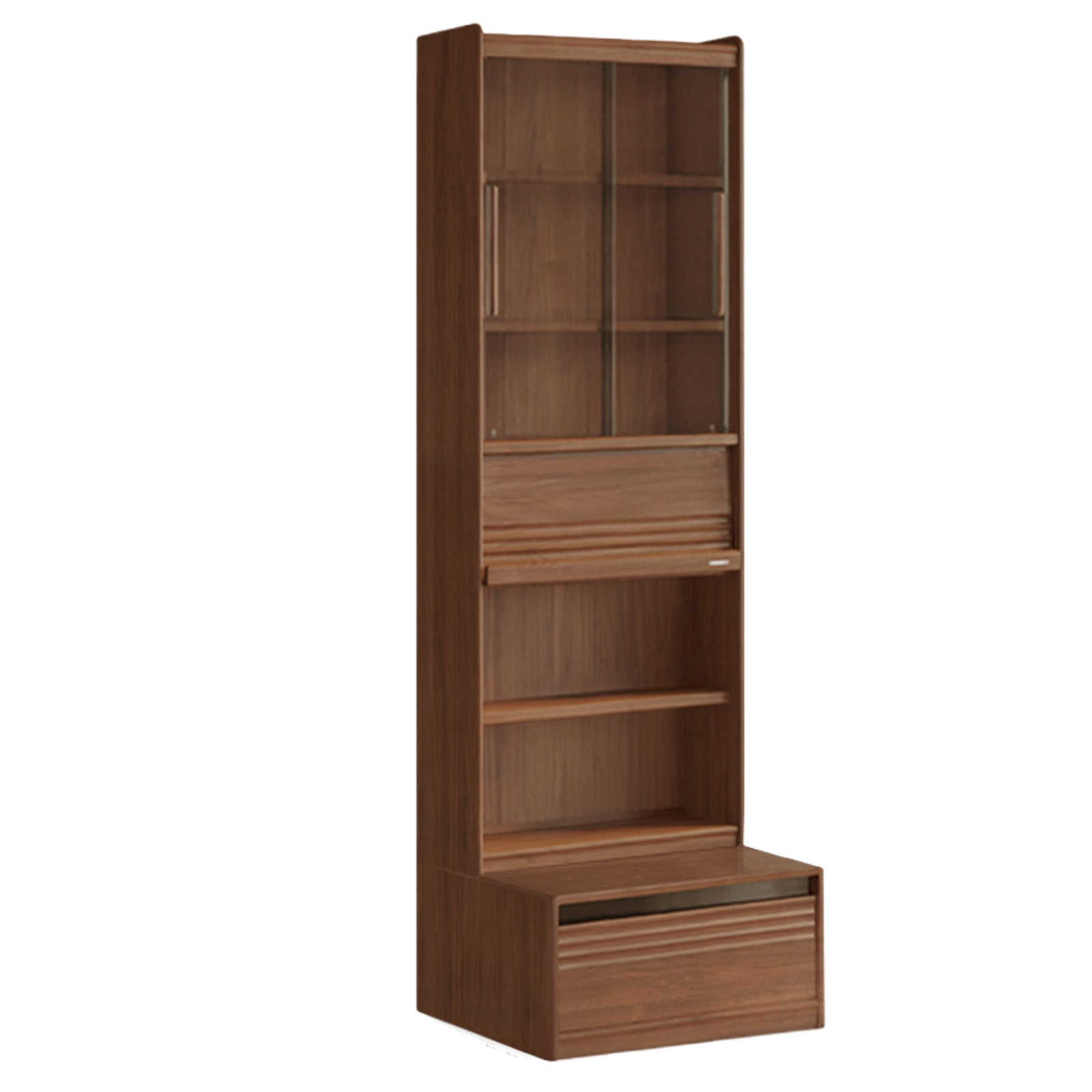 Black Walnut, Sandalwood, Oak, Ash Solid Wood Combination Bookcase with Floor Display and Luxury Storage