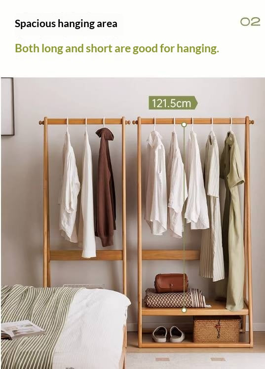 Solid Rubberwood Nordic Minimalist Standing Hanger