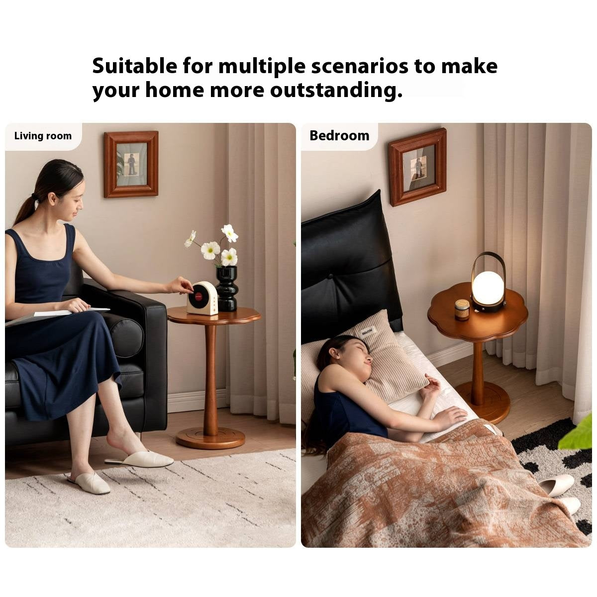 Poplar Solid Wood French Side Table